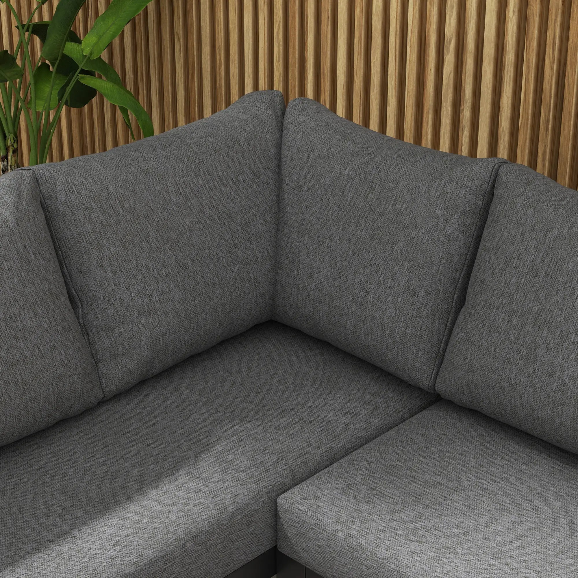 Outsunny Gartenmöbelset 5-tlg. Outdoor-Sofa mit 3 Couchtischen Aluminium