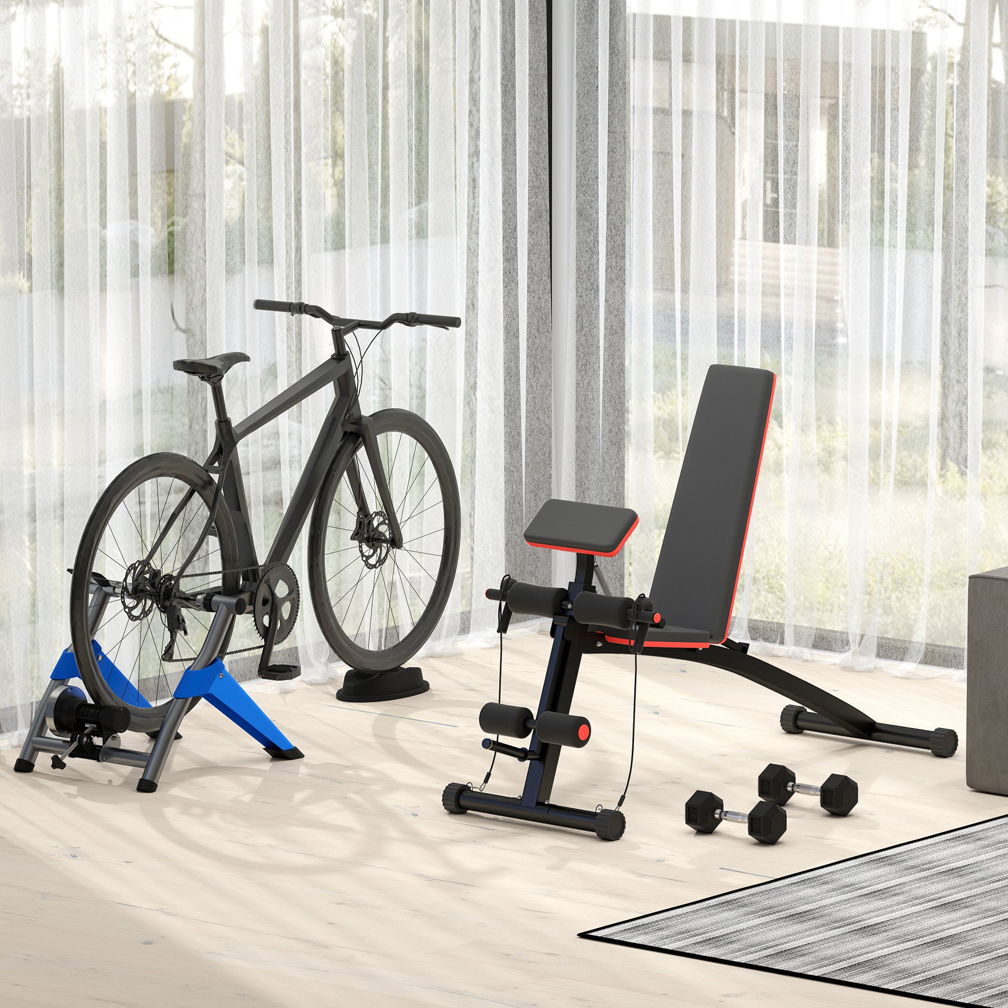 HOMCOM Hantelset, 2er Set Hanteln mit gerändeltem Griff, Kurzhantelset aus Gusseisen, 2 x 4 kg, Kurzhanteln für Männer und Frauen, Dumbbell Set für Zuhause, Fitnessstudio, Krafttraining