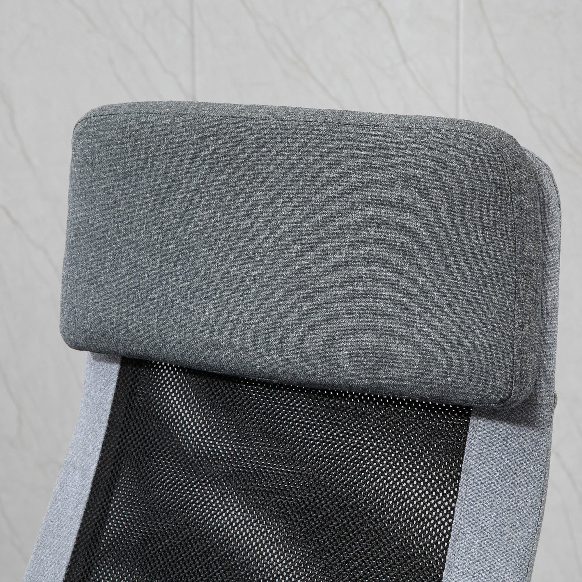 Vinsetto Bürostuhl Computerstuhl ergonomischer Schreibtischstuhl Höhenverstellung und Kopfstütze mit Schaumstoff nordischer Stil hellgrau+schwarz 65 x 67 x 119-129 cm
