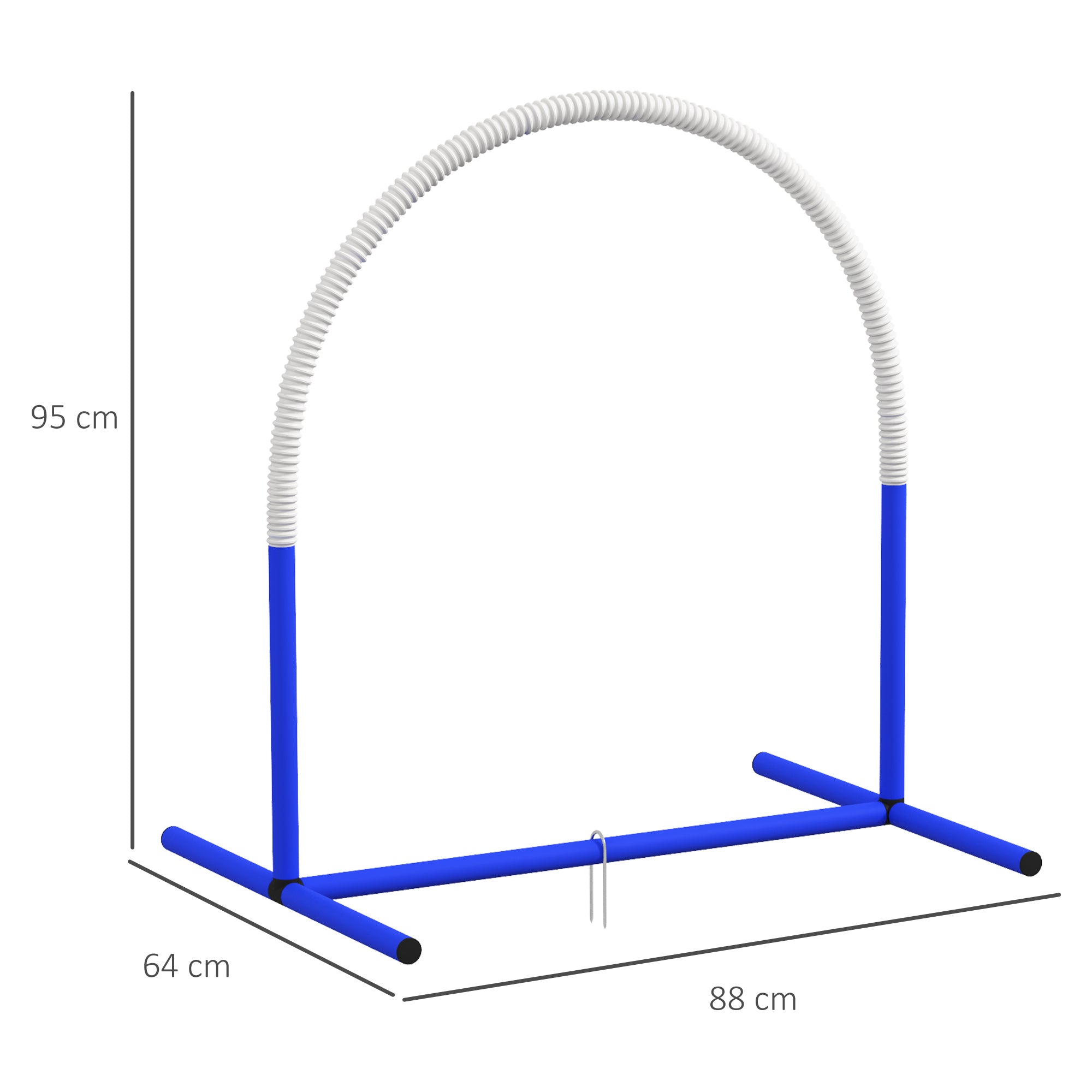 PawHut Agility-Set für Hunde, Hundetraining, 4 Bögen, für Einsteiger, mit Tragetasche, blau+weiß, 88 x 64 x 95cm