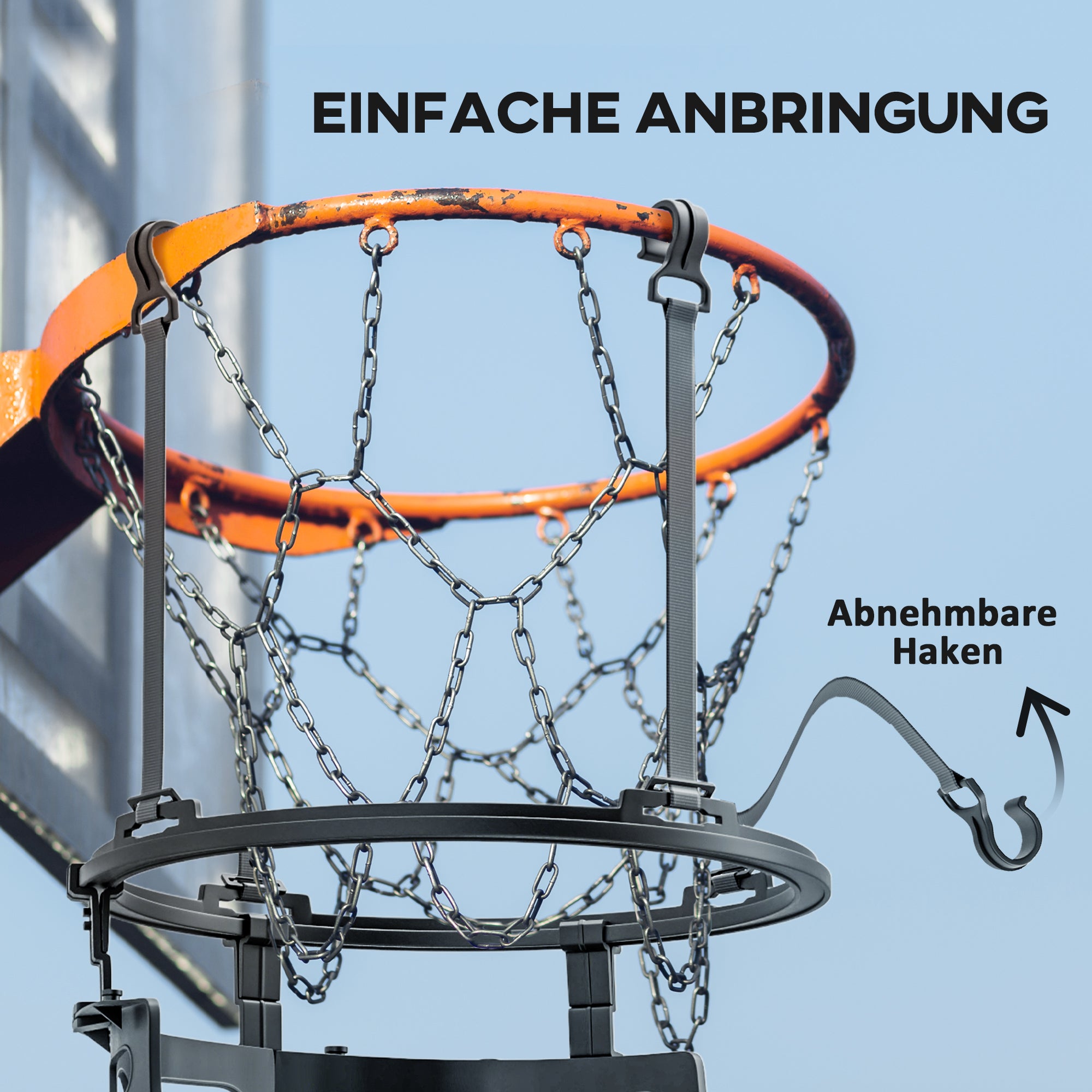 SPORTNOW Basketball-Rebounder, höhenverstellbar, 360° drehbar, Kunststoff, 35,6L x 35,6B x 75,5H cm, Schwarz