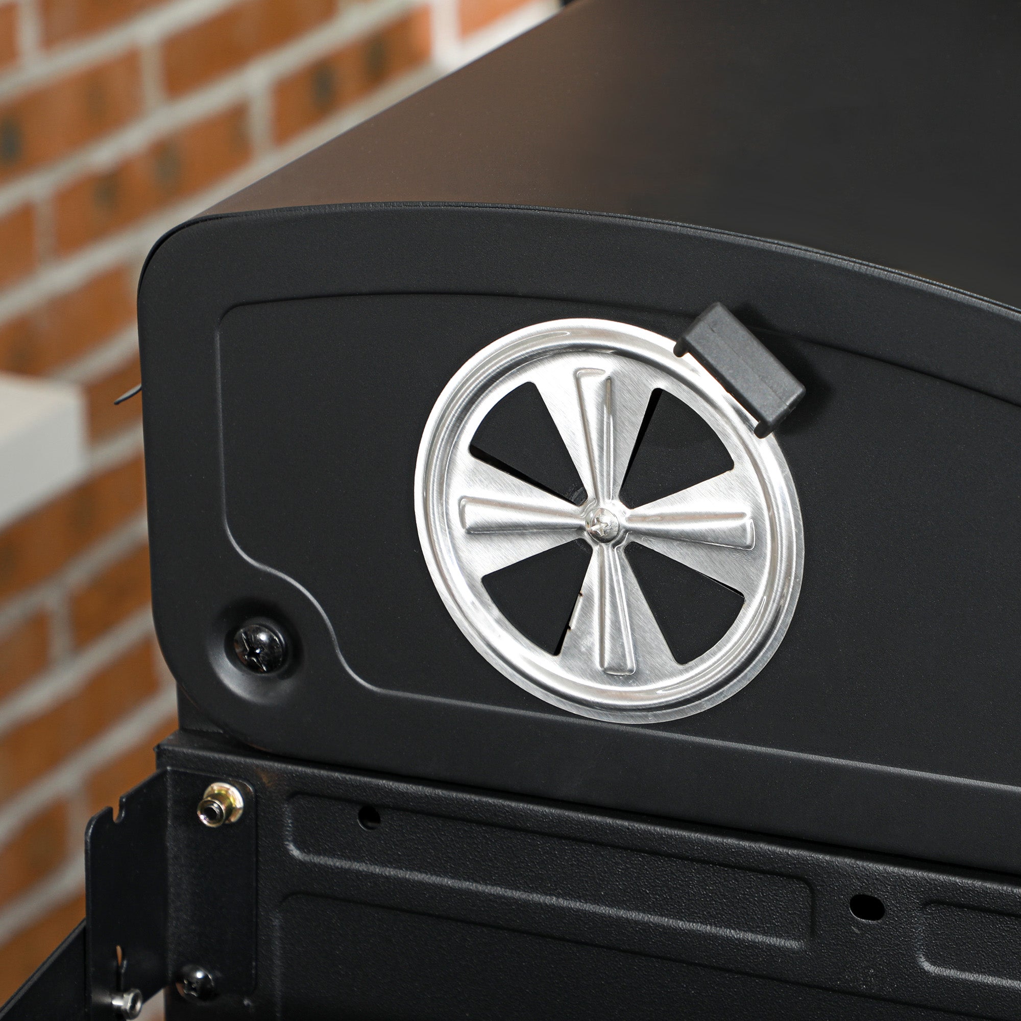 Outsunny Gasgrill BBQ-Grill, inkl. Thermometer, Warmhalteplatten, 161 x 53 x 101 cm, Schwarz + Silber