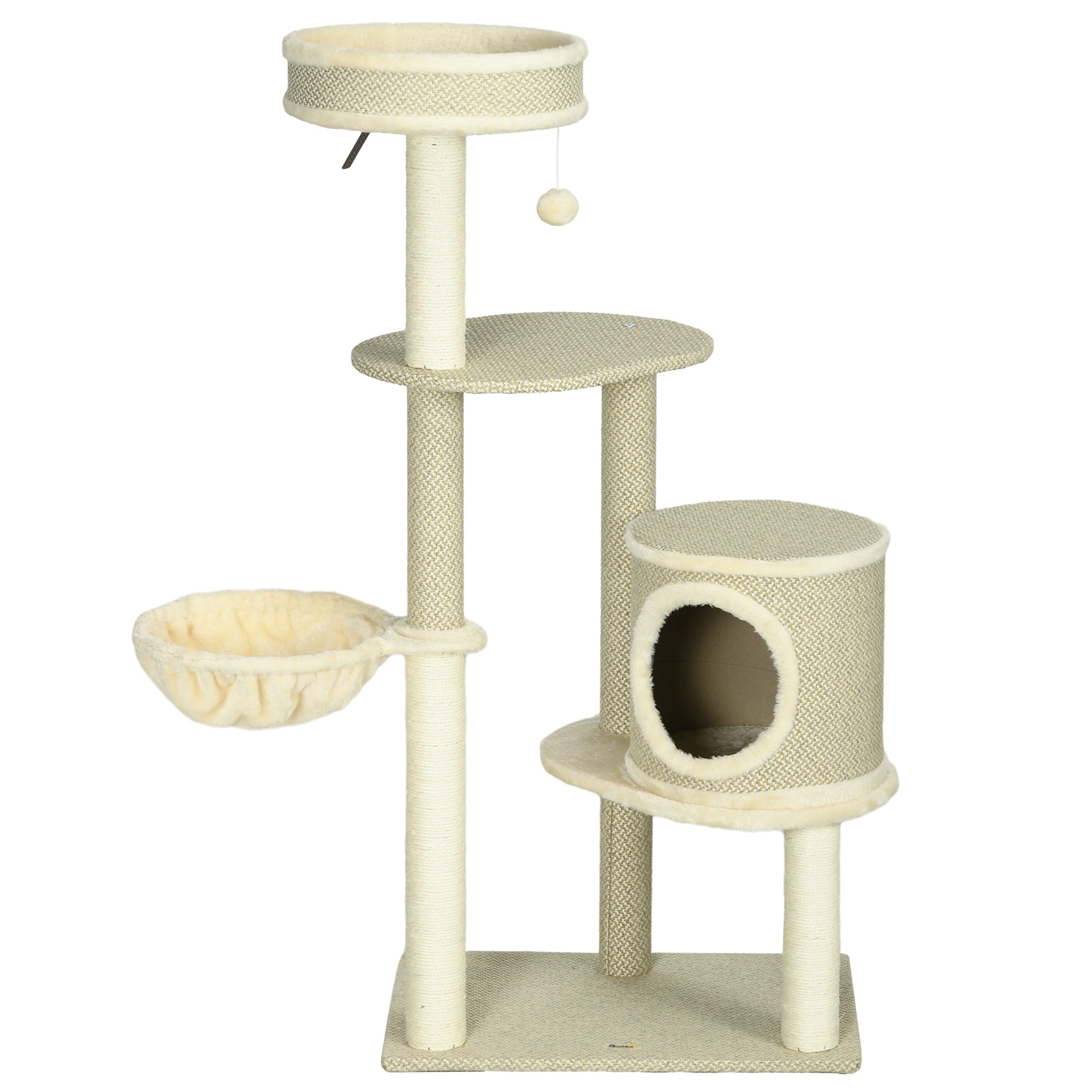 Arbre à chat PawHut pour 1 à 2 chats 124H cm