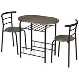 HOMCOM Essgruppe Klapptisch 2 Stühle platzsparend natur weiß, 80cm x 53cm x 74,5cm
