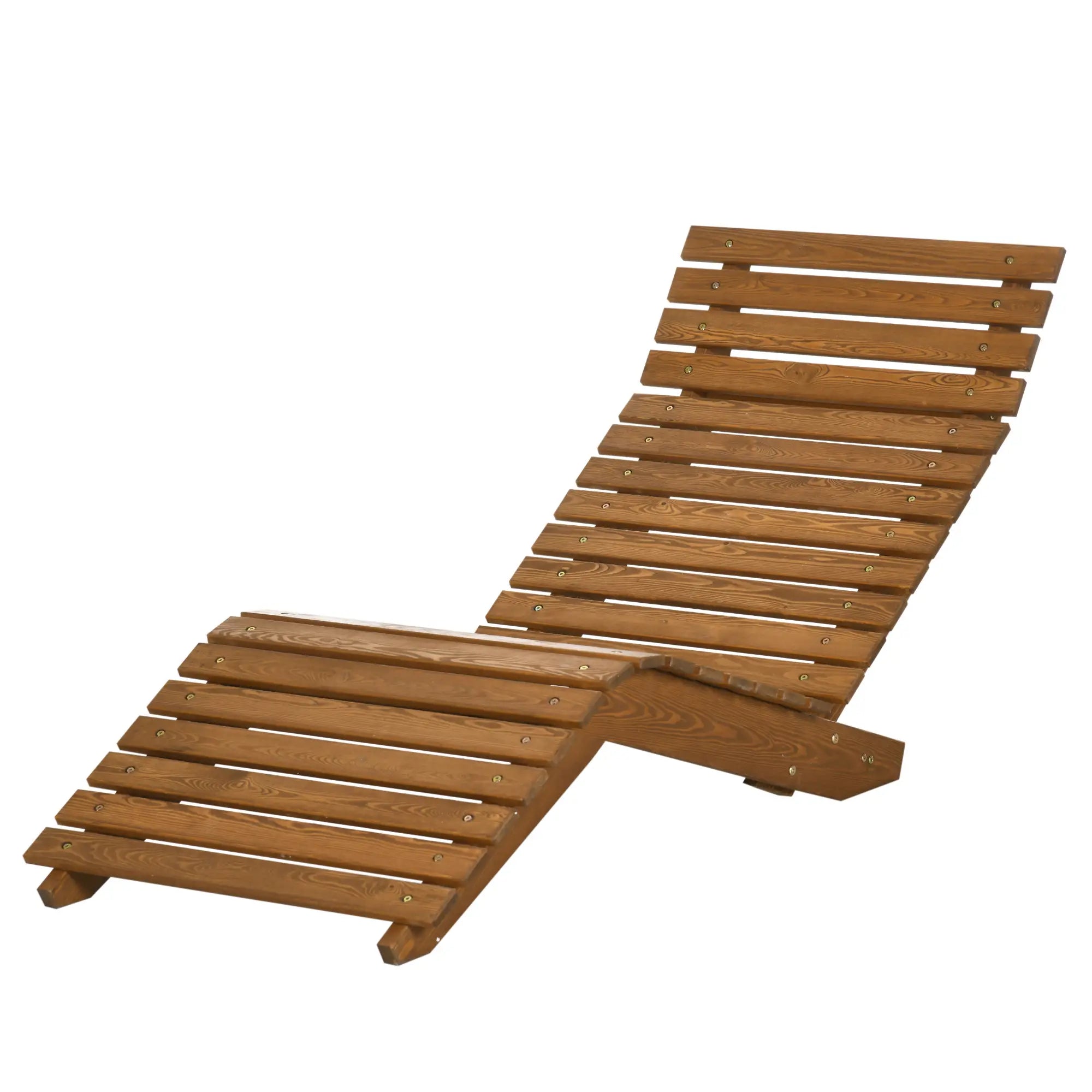 Outsunny Sonnenliege Gartenliege ergonomisch wetterfest Lärchenholz