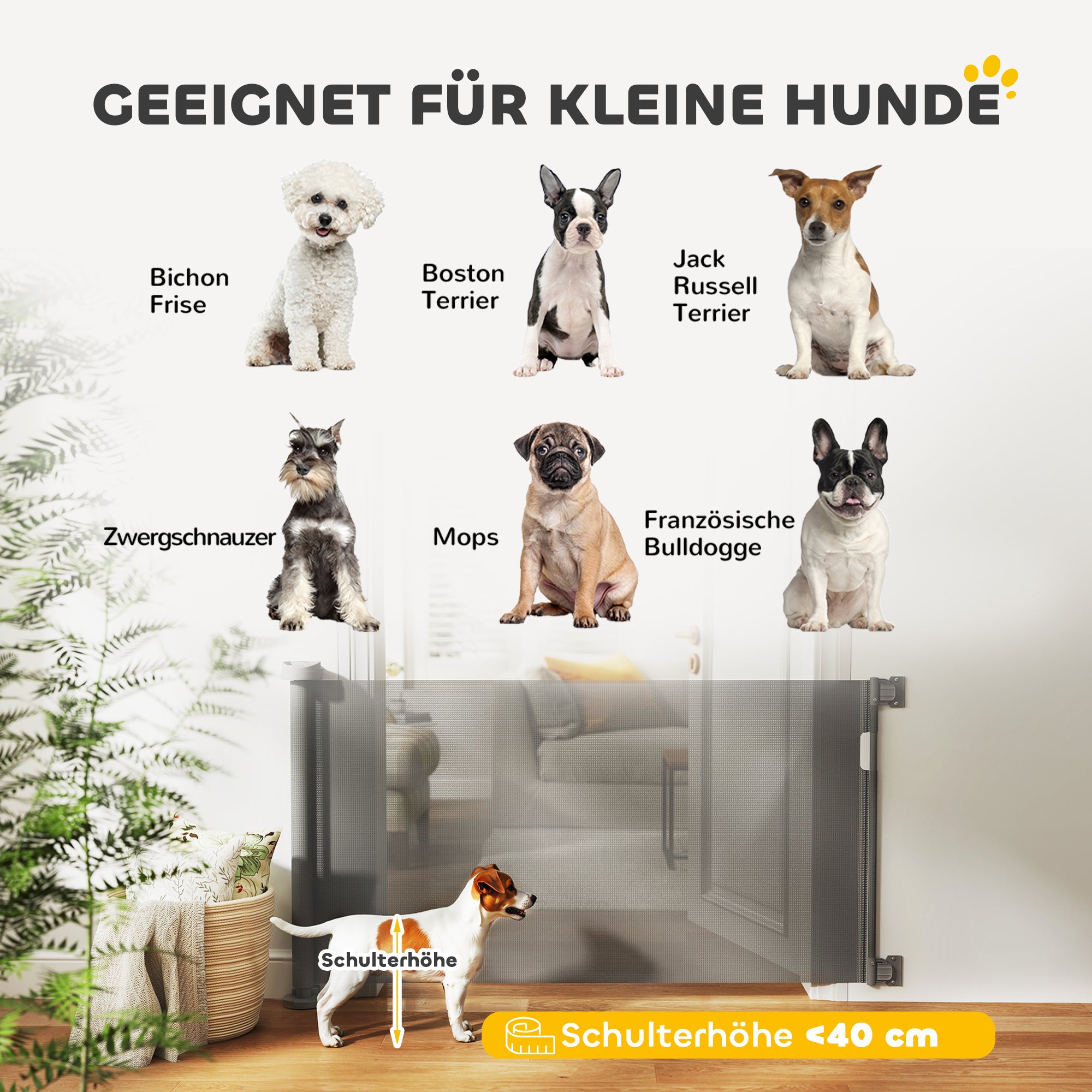 PawHut Treppenschutzgitter Ausziehbar 0-136cm 87 cm Hoch Türschutzgitter für Haustiere 142 x 10 x 87 cm Grau