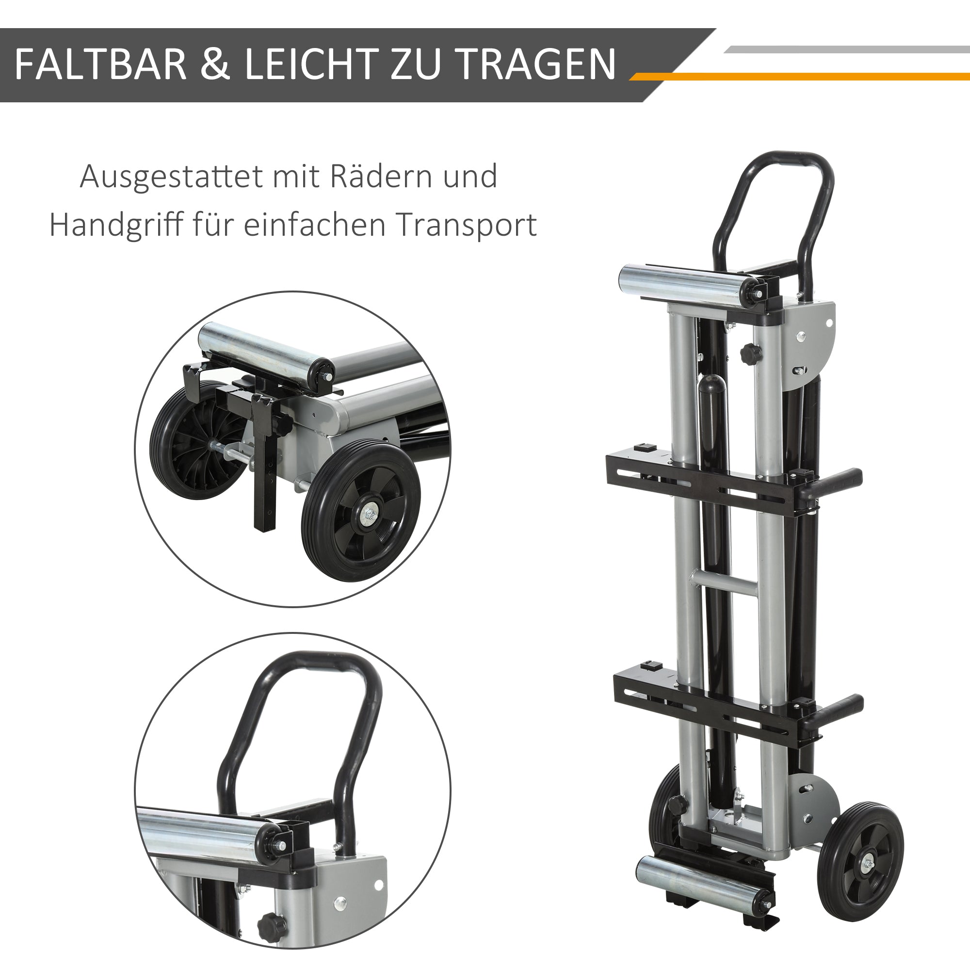 DURHAND Untergestell für Kappsägen Arbeitstisch für Kapp- und Gehrungssägen Sägengestell Kappsäge Stahl Schwarz+Silber Seitenverlängerung 123,5-245 cm