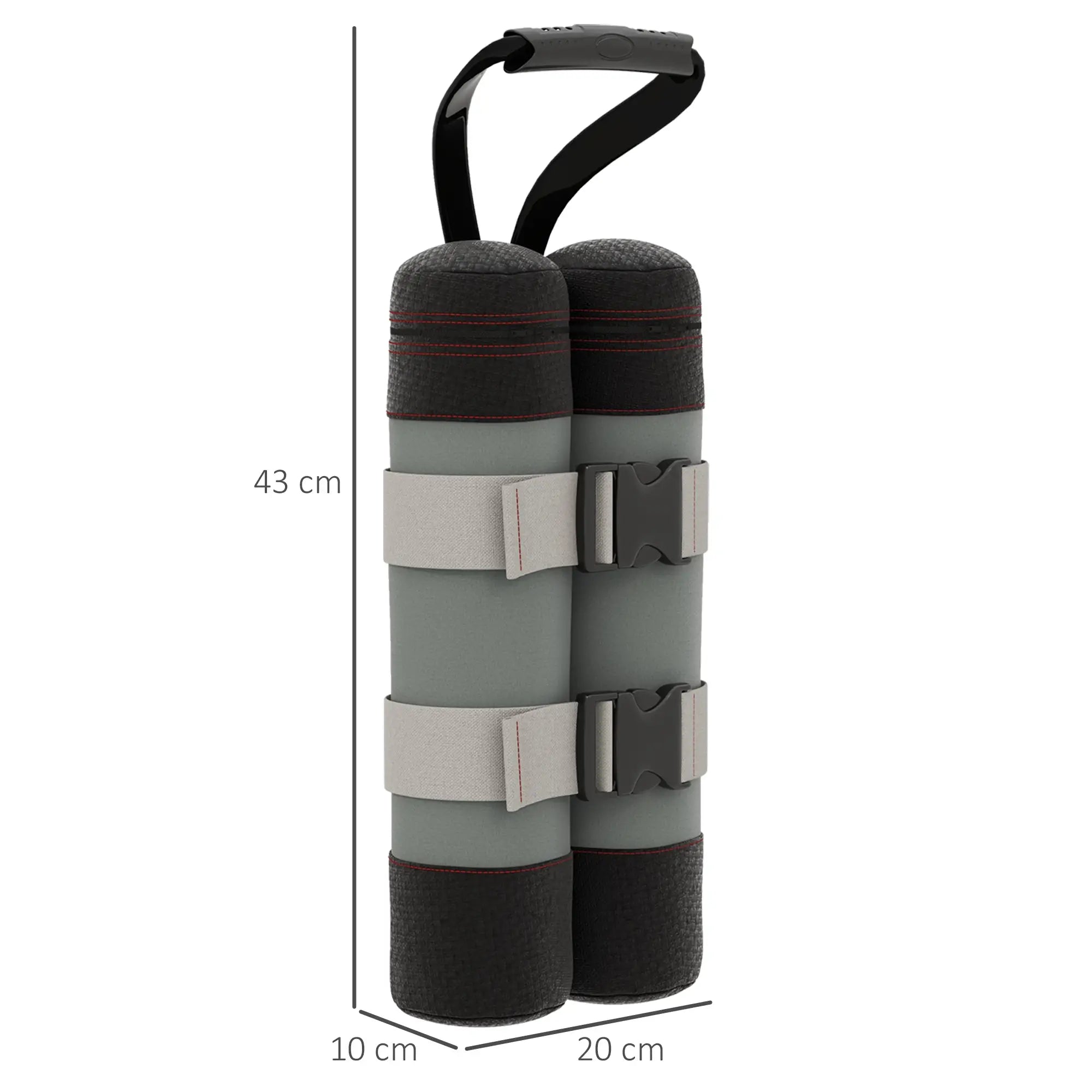 Pavillon Sandsäcke 4er Set, mit Griff, Grau/Schwarz