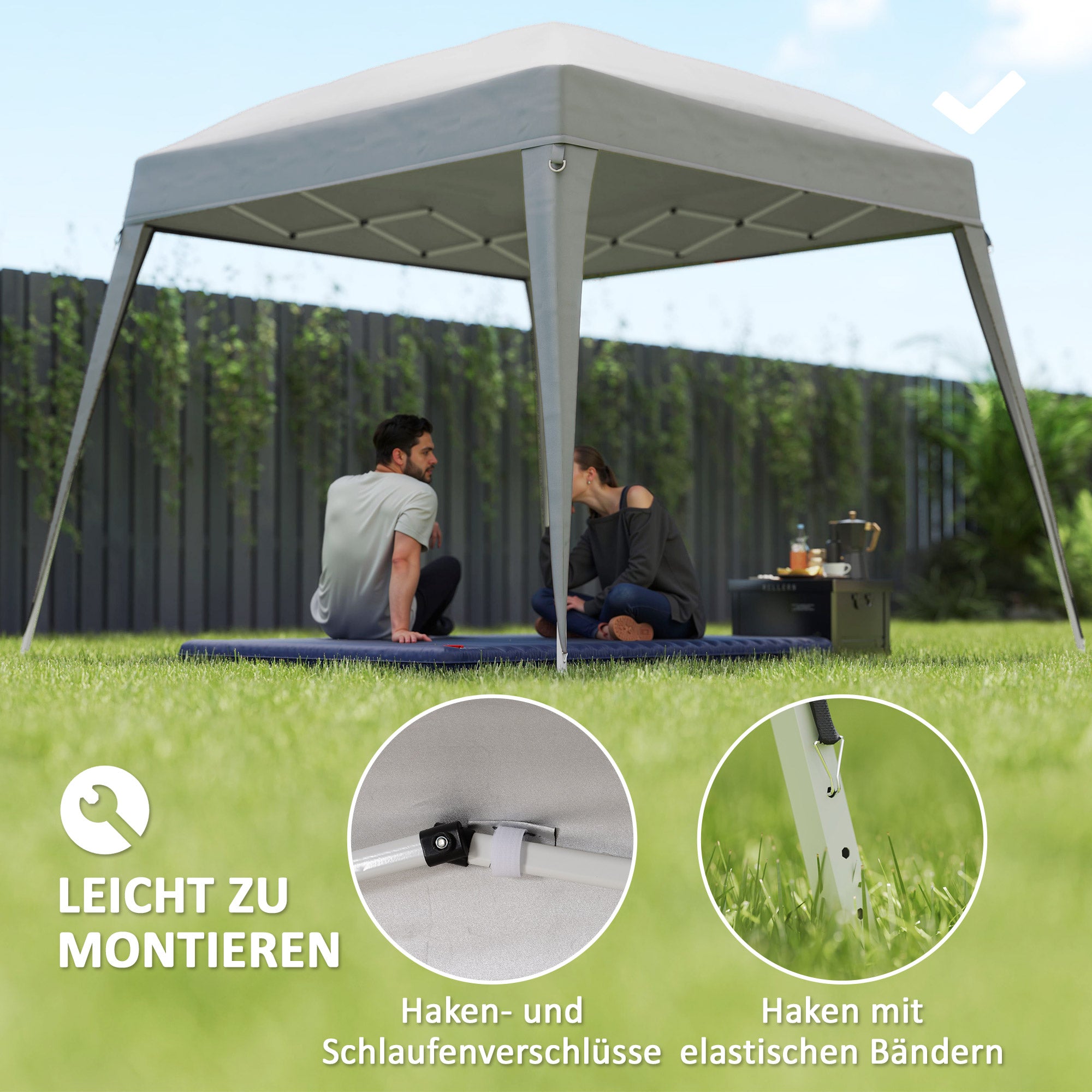 Outsunny Pavillon-Ersatzdach, Ersatzplane für 3 x 3 m Gartenpavillon, Gartenzeltdach-Ersatz, UPF50+, Oxford-Stoff, Hellgrau