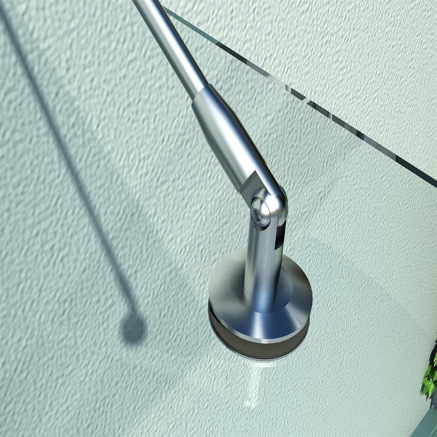 HOMCOM Vordach Glasvordach Türvordach gehärtetes Glas(ESG) Edelstahl Klarglas (200x90cm) (L)