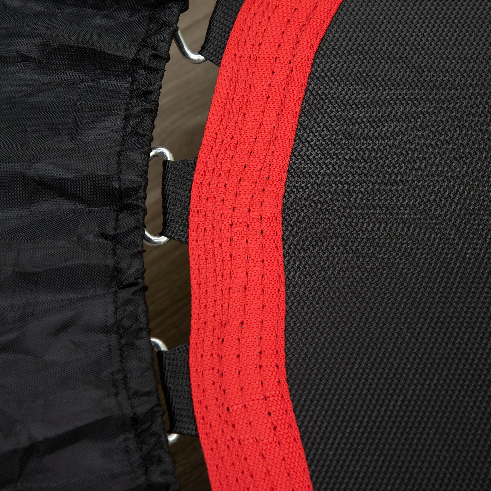 SPORTNOW Mini-Trampolin, mit höhenverstellbarem Haltegriff, LCD-Monitor, Stahl, schwarz+rot, Ø102 x 99-123cm