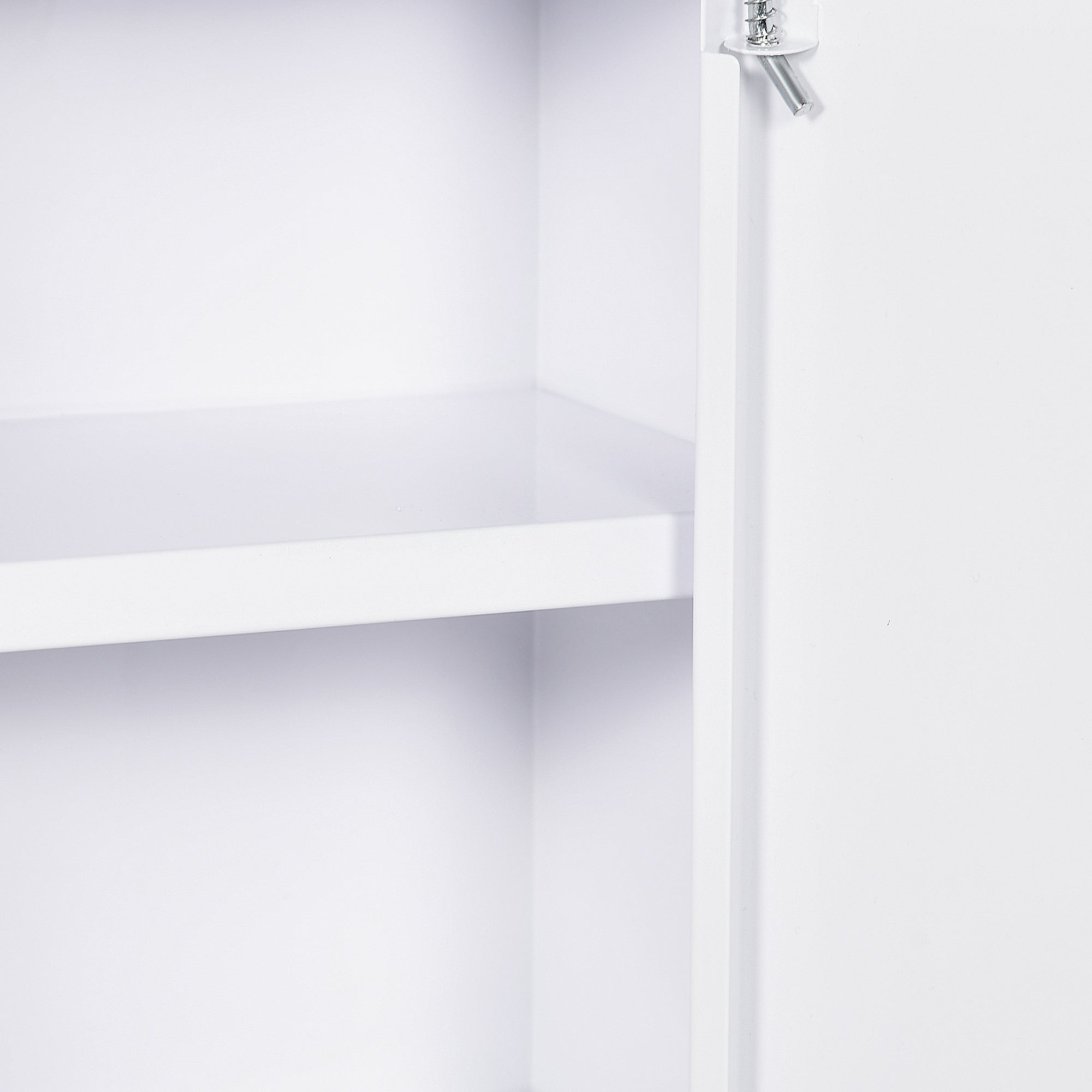 kleankin Medizinschrank, 3 Fächer, abschließbare Tür, stabiles Stahlgehäuse, weiß, 30 x 14 x 46 cm