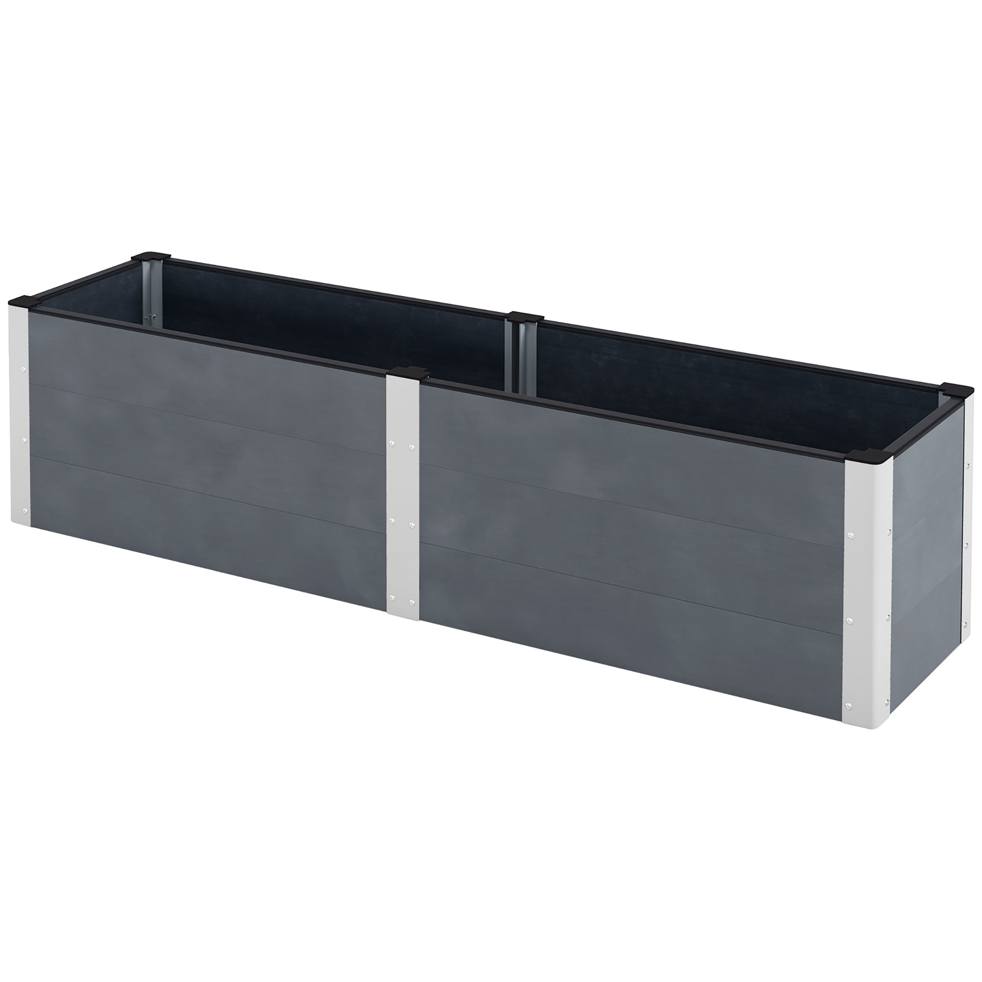 Outsunny Hochbeet 200x50x56?cm Grau