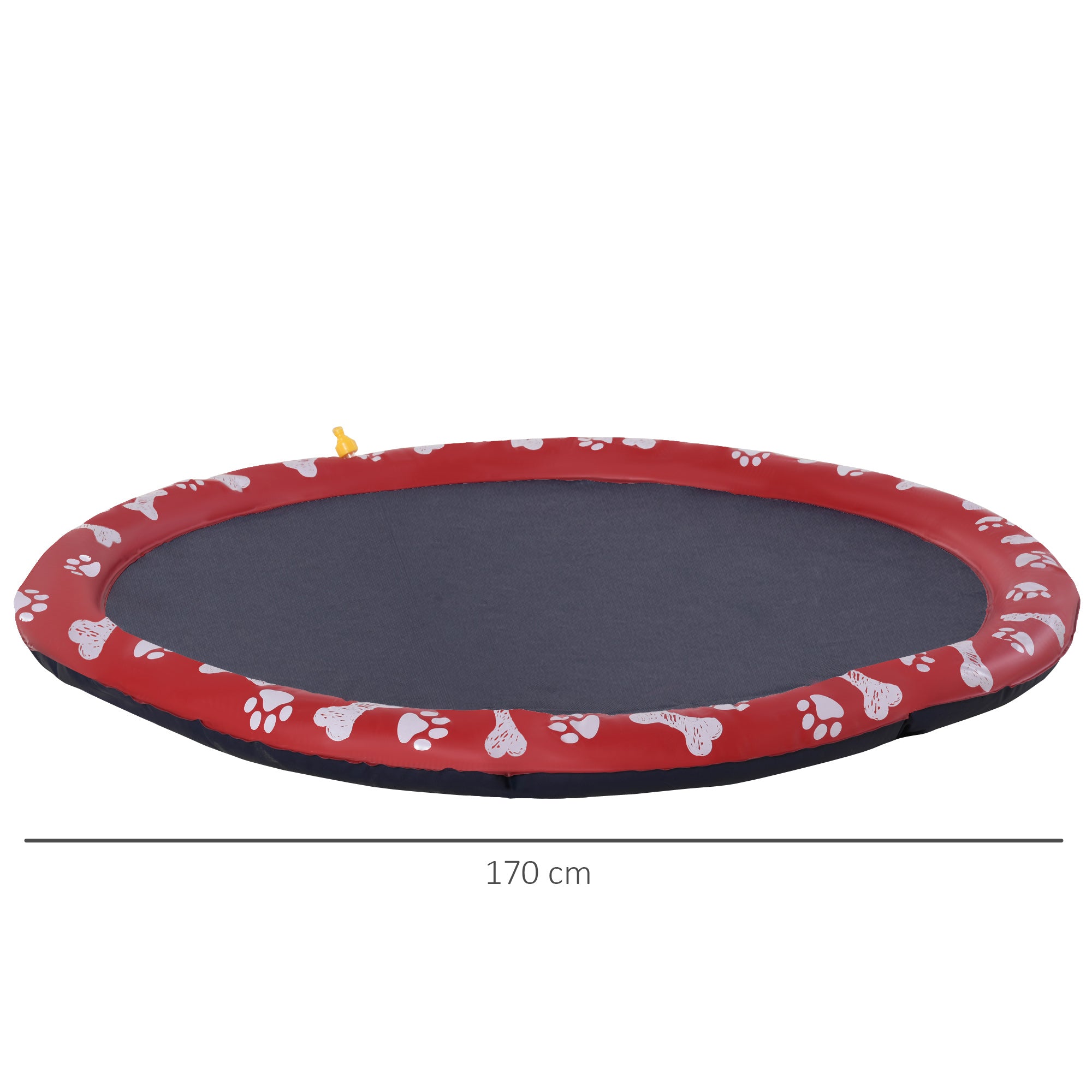 PawHut Hundepool, Wasser-Spielpool, rutschfest, robust, tierfreundlich, Ø170 cm, Rot