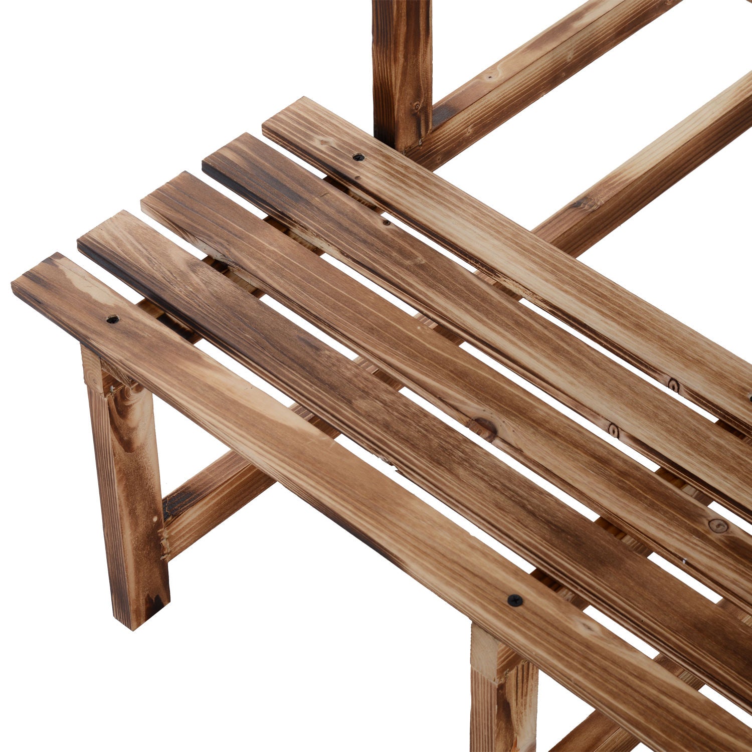 Outsunny Pflanzentreppe, Blumentreppe, Blumenregal, Pflanzregal, Blumenständer, 3 Stufen, Tannenholz, 80 x 80 x 78cm