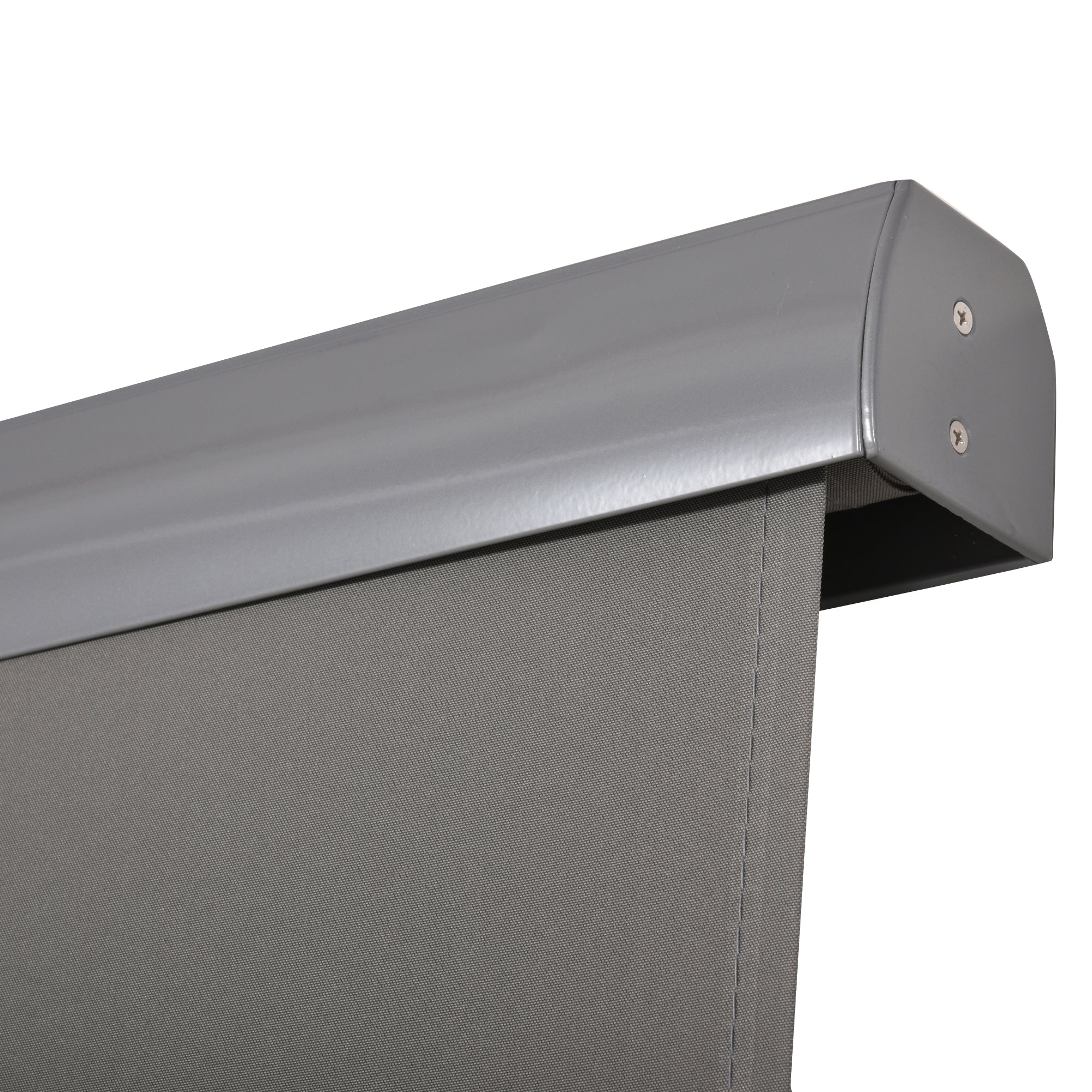 Outsunny Senkrechtmarkise Balkonmarkise Vertikalmarkise Windschutz Seitenrollo Sichtschutz mit Handkurbel Polyesterstoff+Aluminium Grau 250 x 140 cm