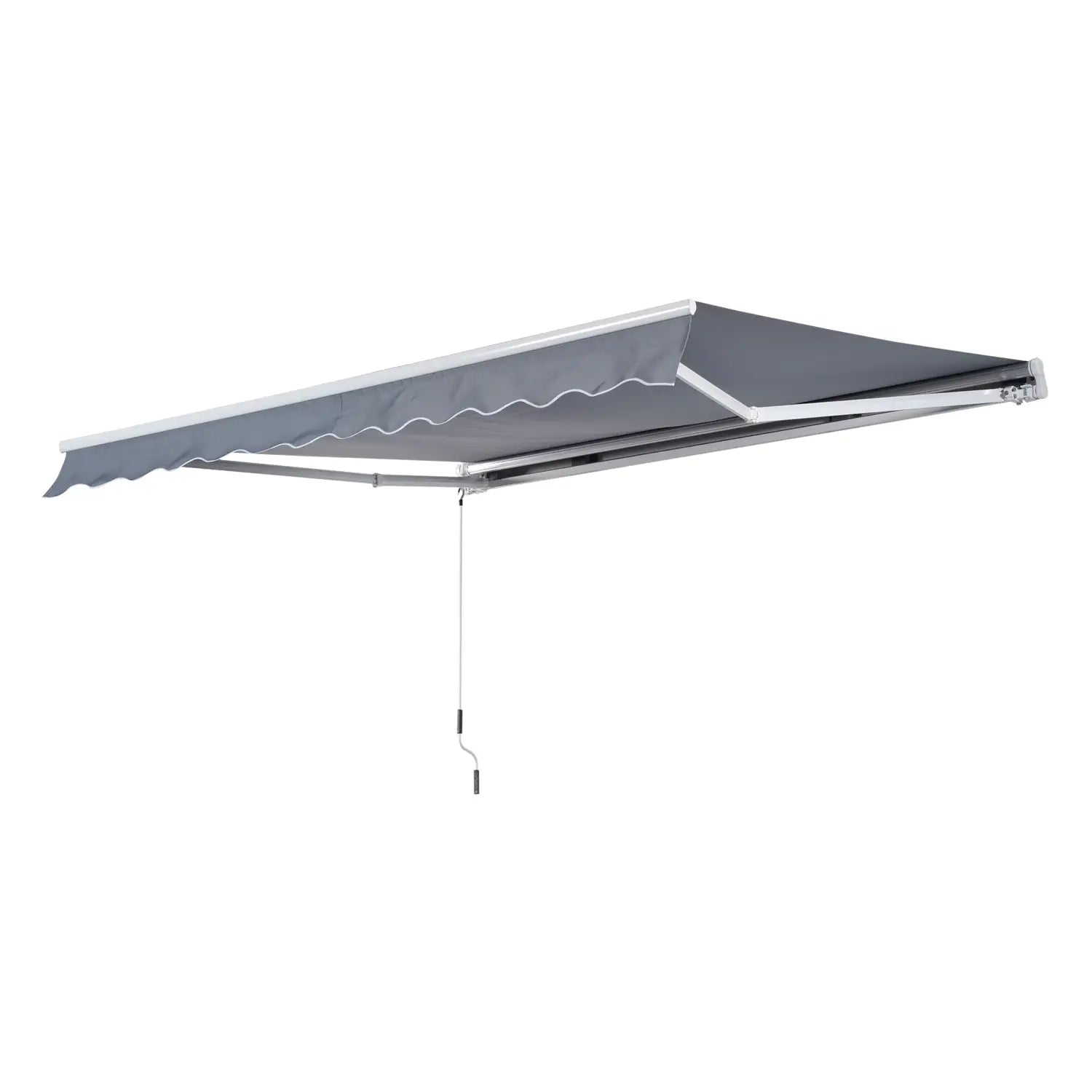 Outsunny Markise Balkon Terrasse wasserabweisend Handkurbel Aluminium
