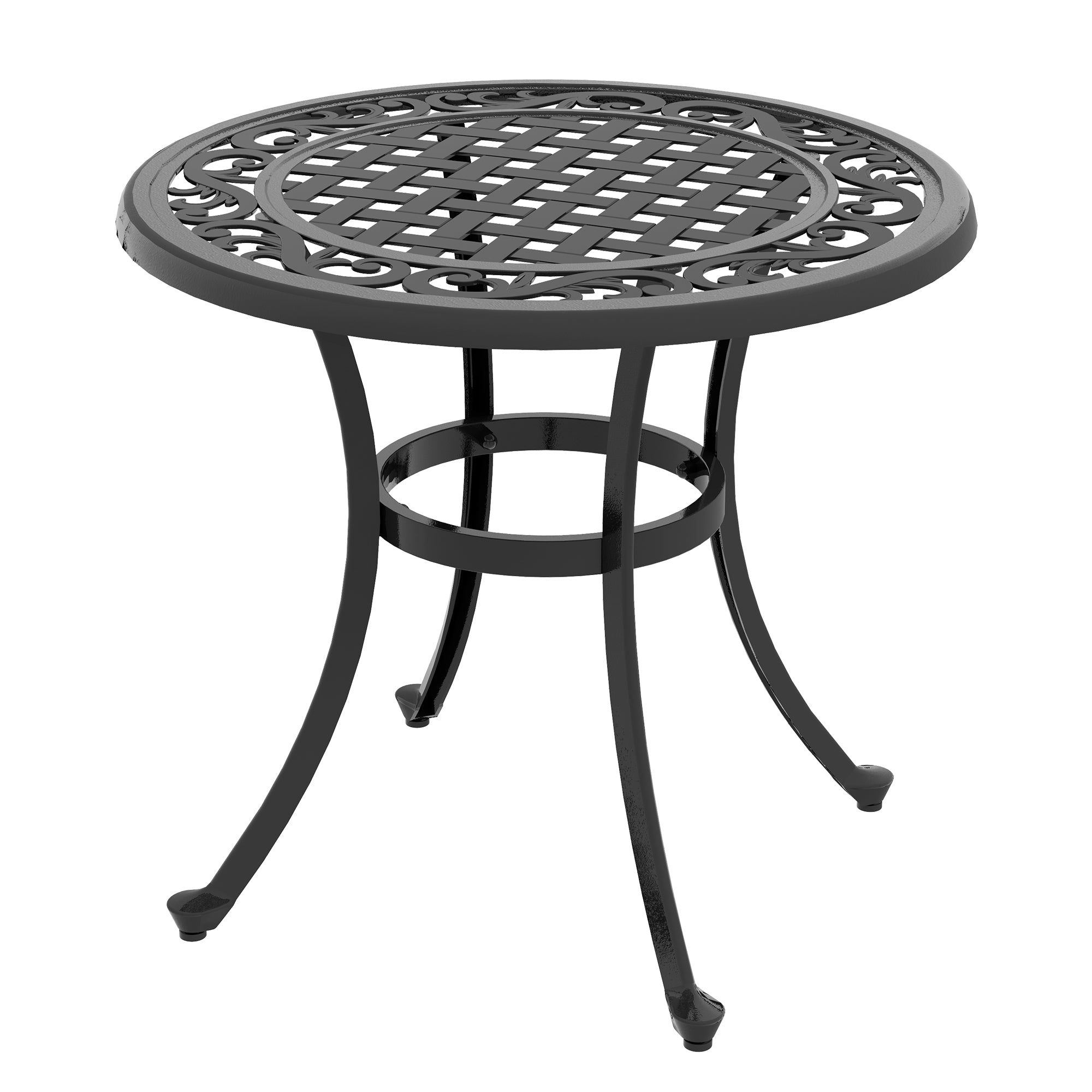 Beistelltisch 60x60 cm mit Alurahmen, Schwarz