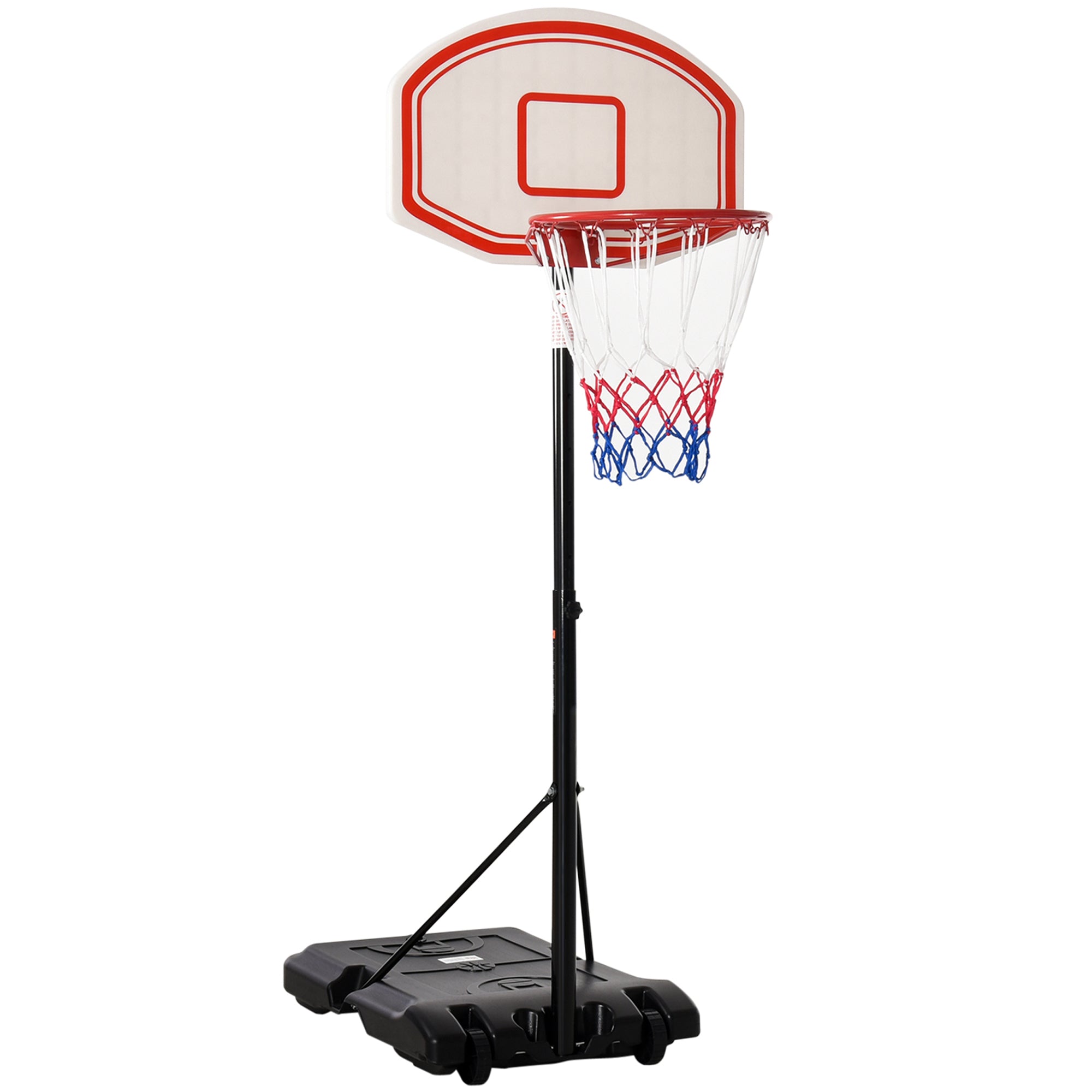 HOMCOM Basketballkorb, Basketballständer, höhenverstellbar, mit Wasser befüllbar, Schwarz