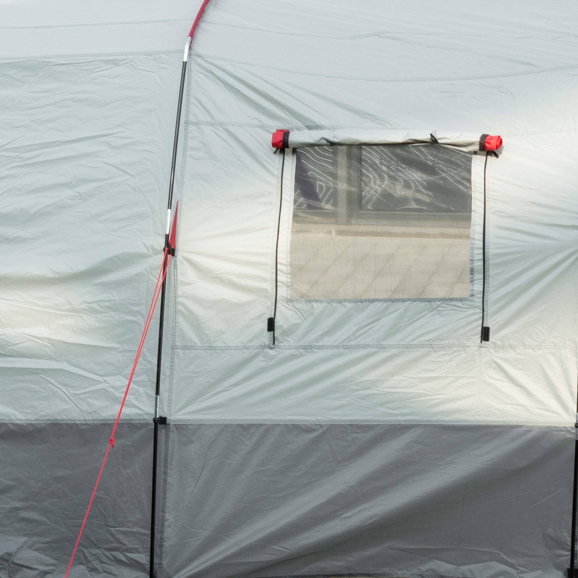 Outsunny Campingzelt, für 6-8 Personen, zwei Räume, Lampenhaken, mit Tragetasche, grau, 5,10x2,40x1,80m
