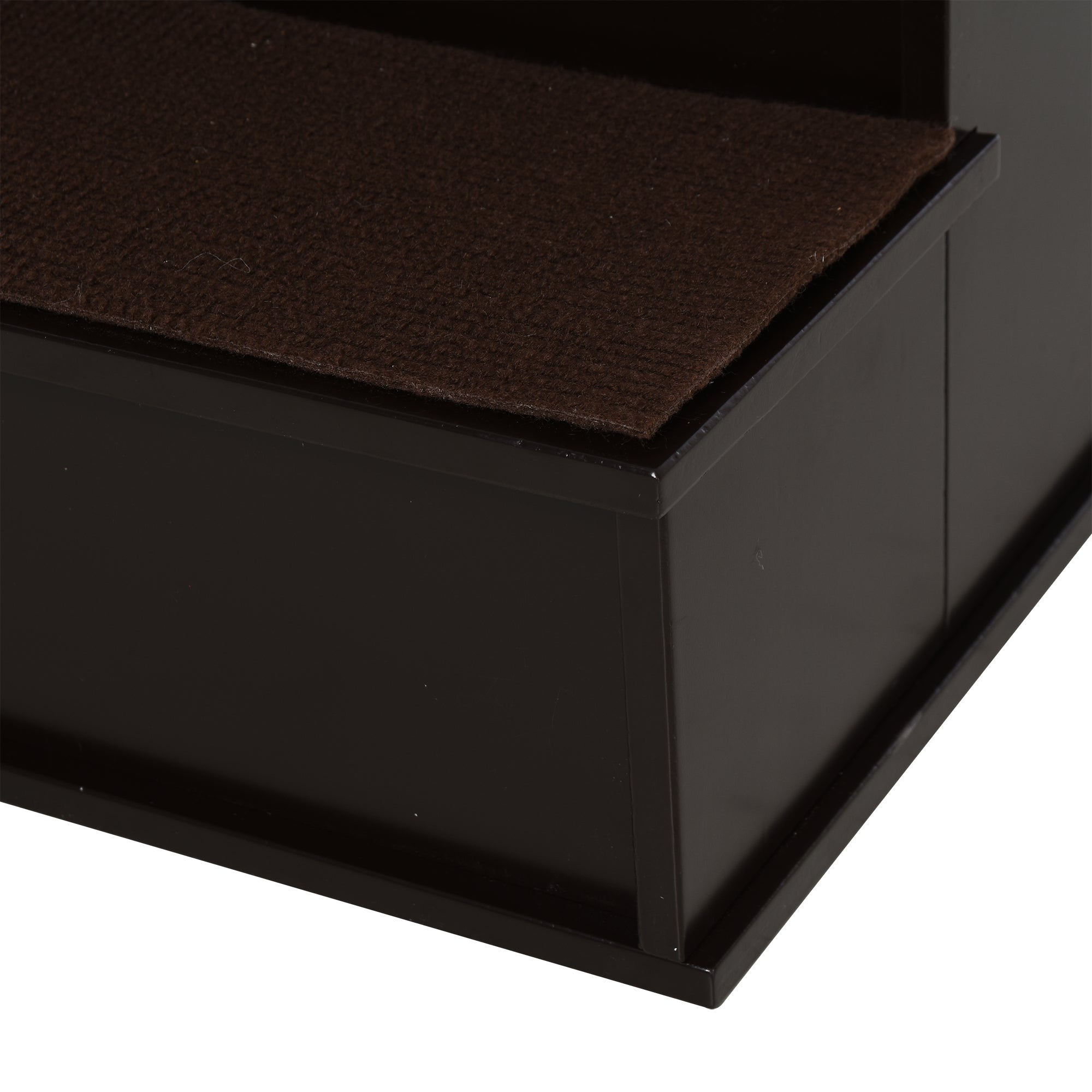PawHut Haustiertreppe, für Hunde/Katzen, 4-stufig, Kurzplüsch, bis 30 kg, 40 x 59 x 54,2 cm, Dunkelbraun