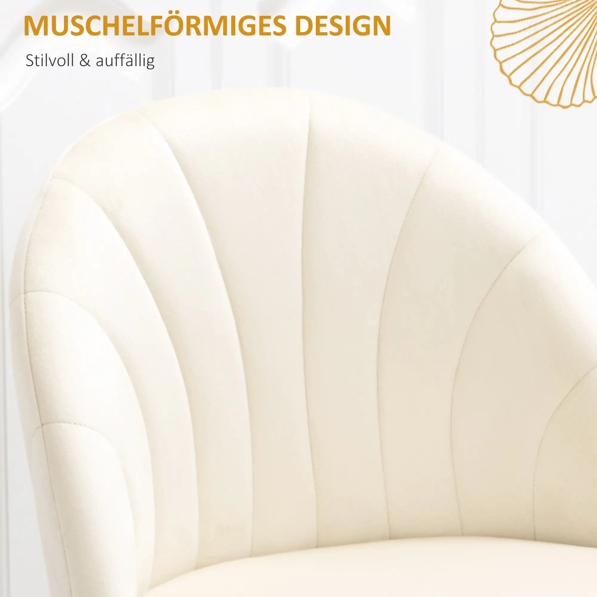 HOMCOM 2er-Set Esszimmerstühle im Skandi-Design, Küchenstühle, Samptoptik, Creme + Schwarz
