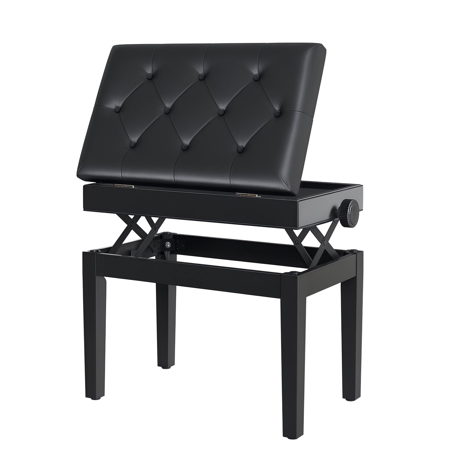 HOMCOM Klavierhocker Klavierbank Klavier Bank Schminkhocker Hocker mit Stauraum höhenverstellbar 54,5 x 33 x 48-58 cm