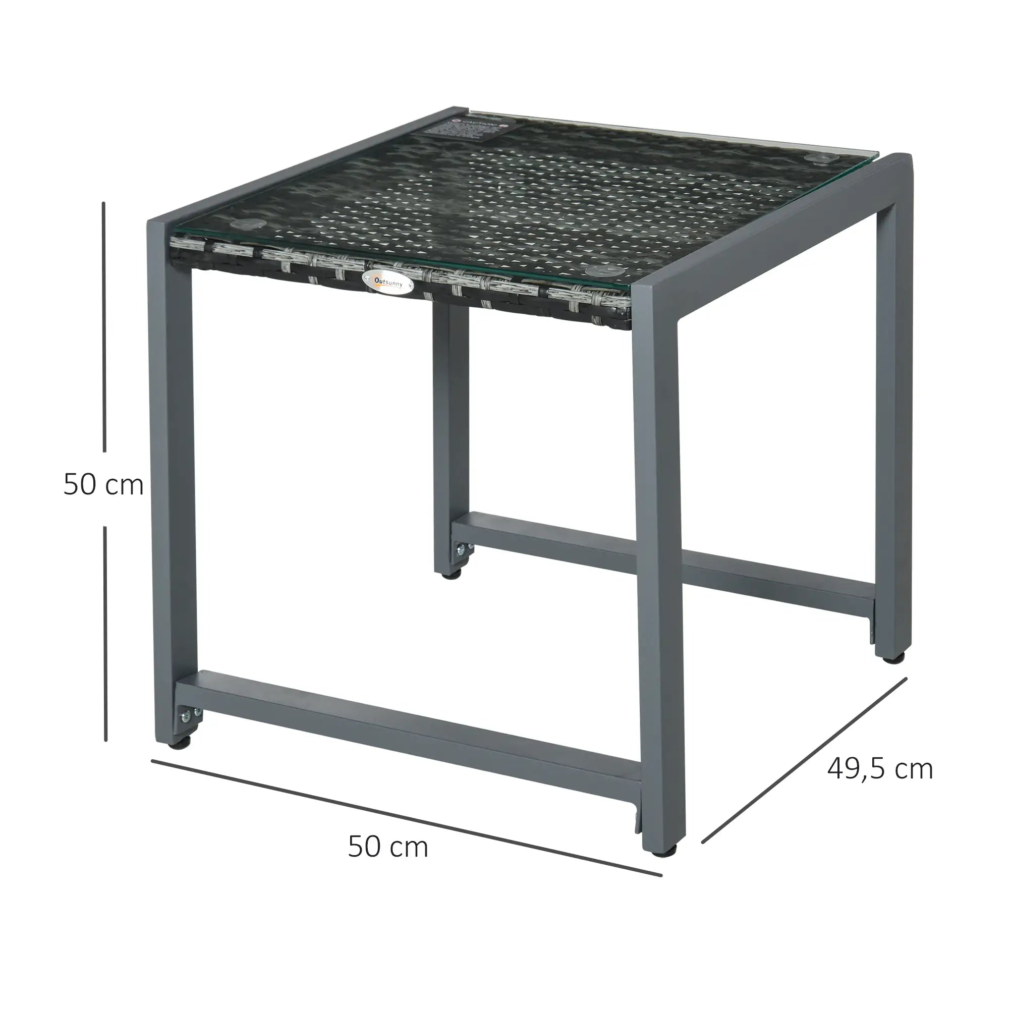 Outsunny Gartentisch Beistelltisch wetterfest flexibel Aluminium