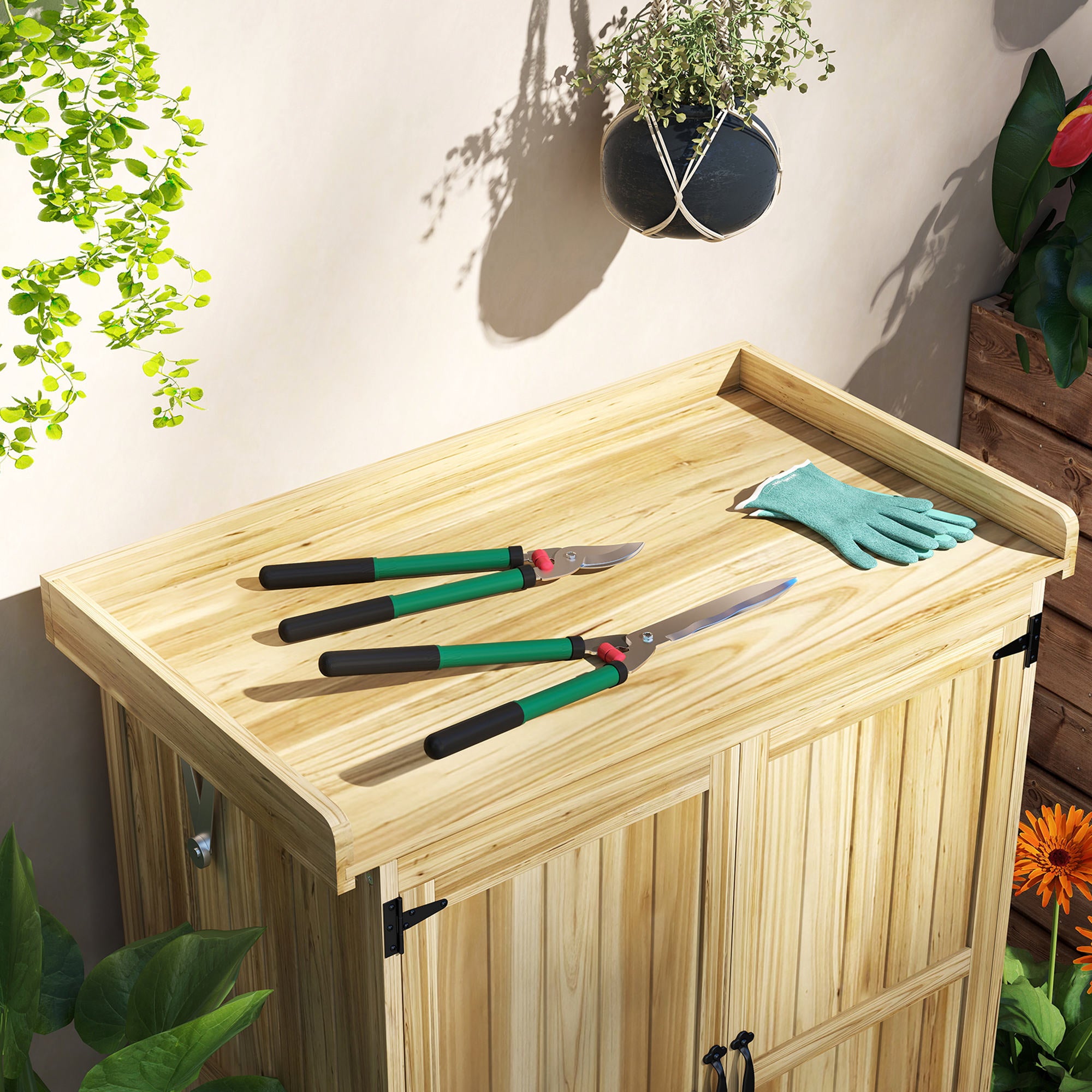 Outsunny Gartenschere Set 2-teilig Messerlänge 40 cm Astschere mit antihaftbeschichtete Metallklingen