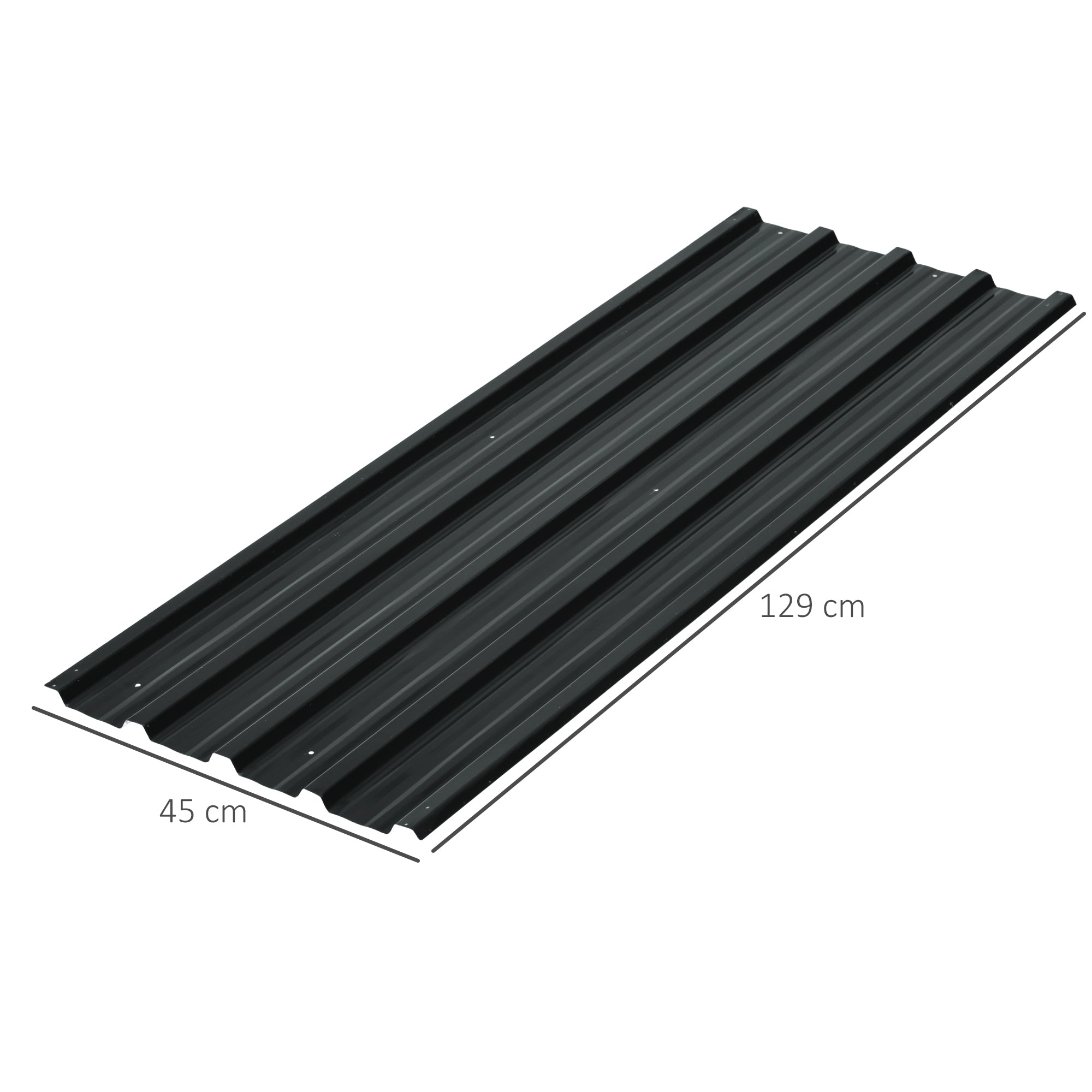 Outsunny 12 Stück Trapezblech 129x45cm 7m² Verzinkt Dachblech 0,25 mm Wetterfest Profilblech Dunkelgrau