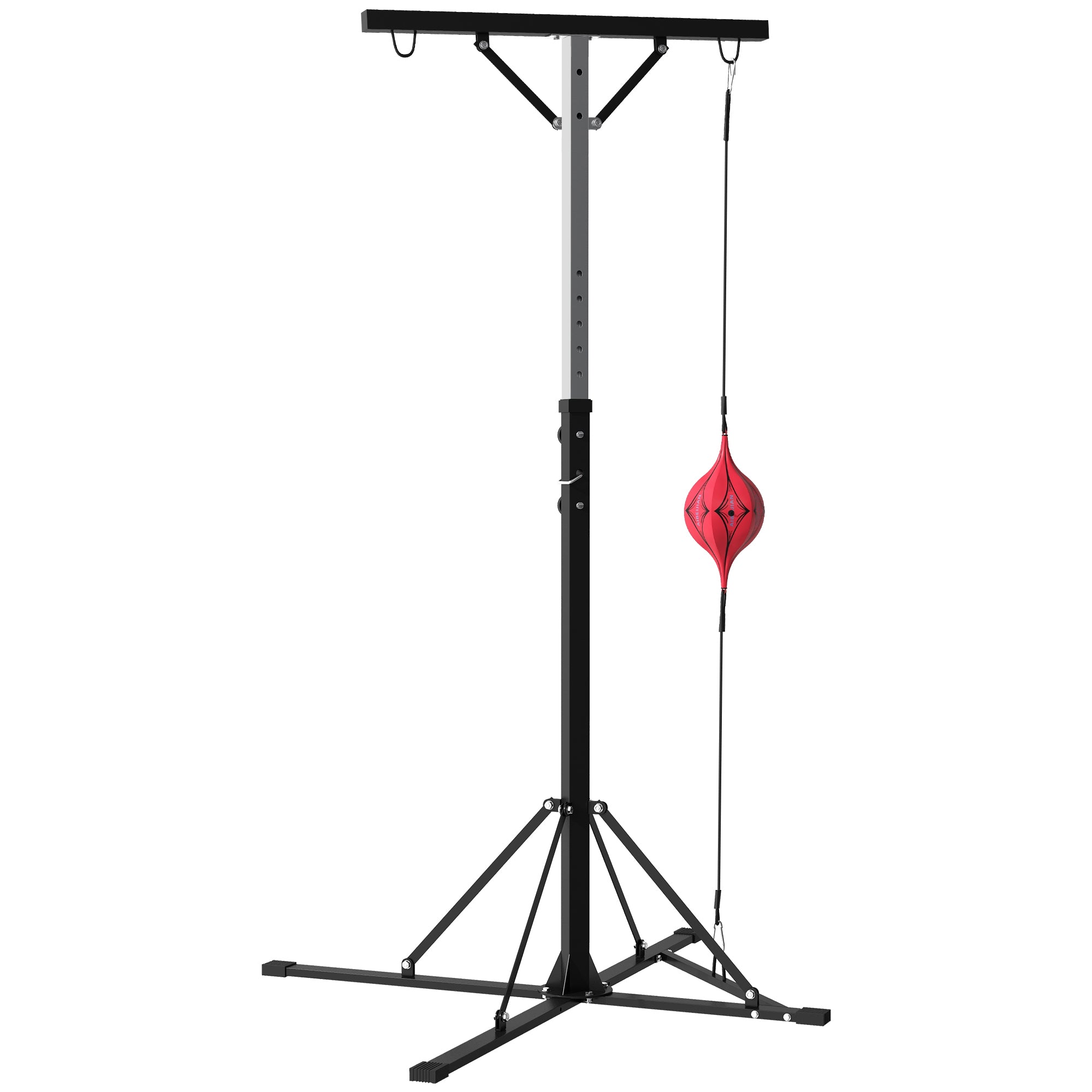 SPORTNOW Boxsackständer, höhenverstellbar, mit Speedball, Metallrahmen, 160L x 145B x 175-220H cm, Schwarz