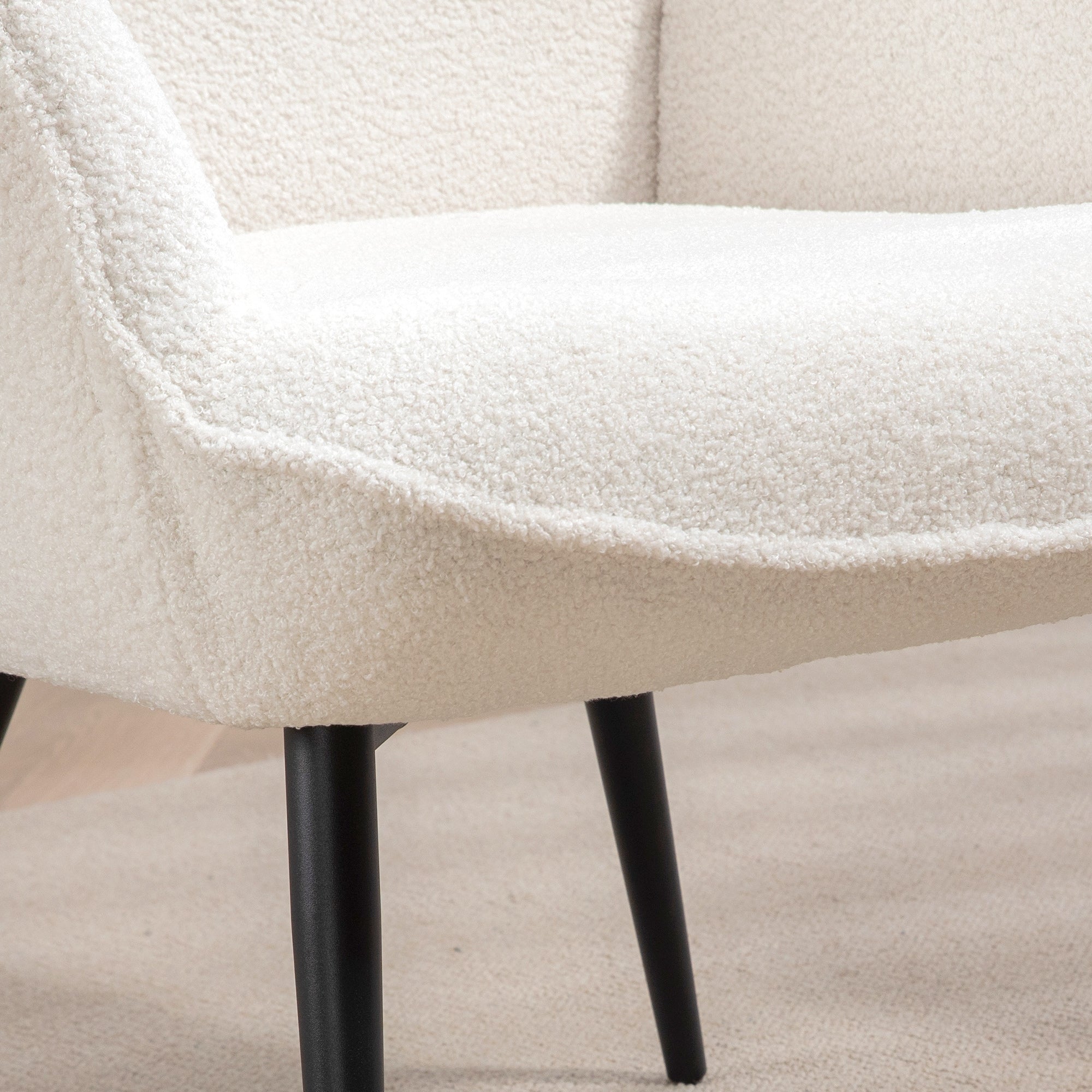 HOMCOM Polsterstuhl, modernes Design, 71x77x102cm, Cremeweiß