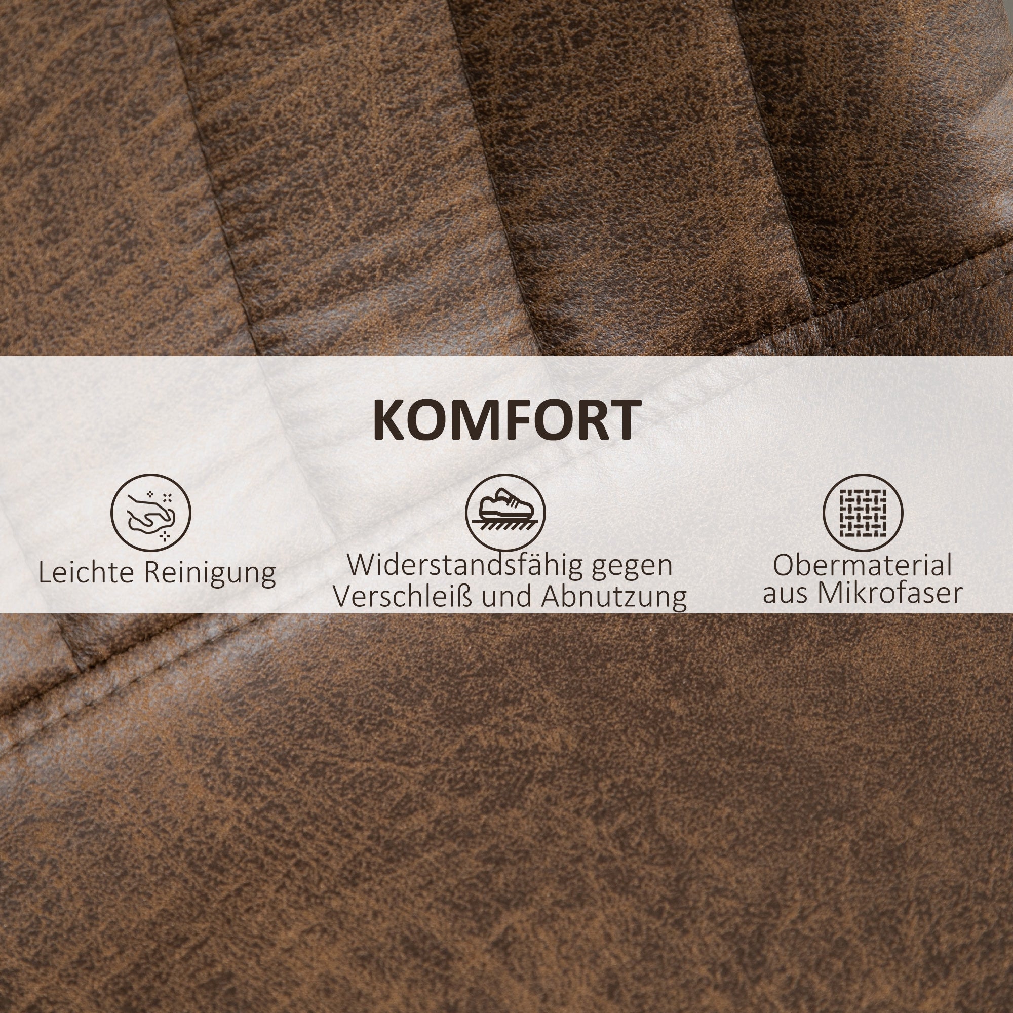 HOMCOM 2er-Set Barhocker im Retrodesign, inkl. Fußstütze, höhenverstellbar, Gaslift, Braun + Schwarz