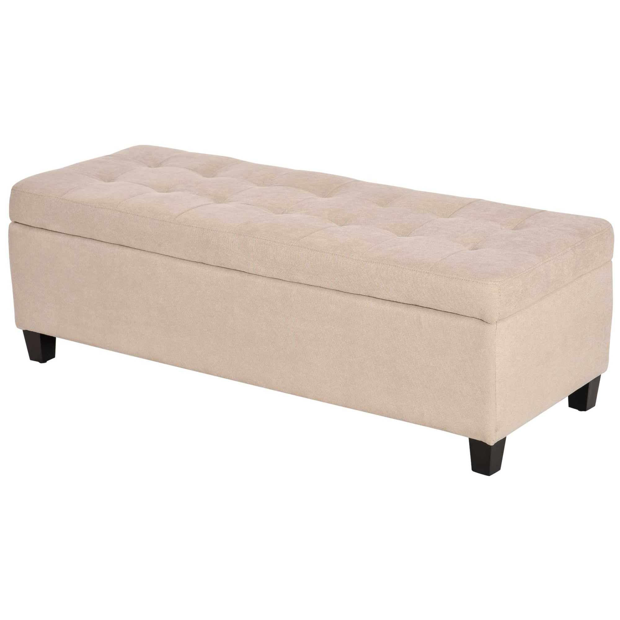HOMCOM Polsterbank mit Stauraum, Knopfheftung, bis 120 kg, 125 x 49 x 41,5 cm, Beige