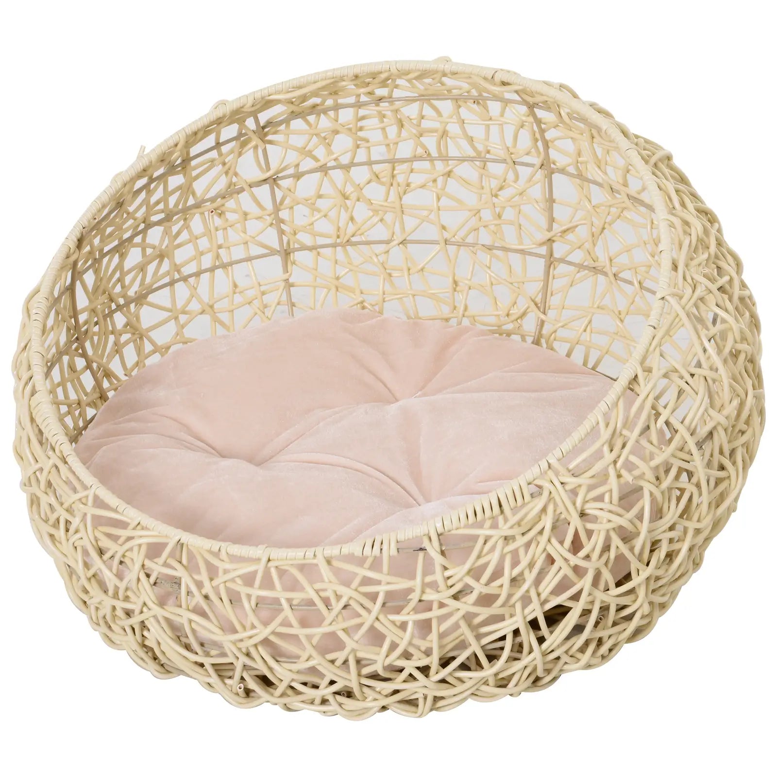 PawHut Katzenhöhle Katzenbett Rattan sicher gemütlich