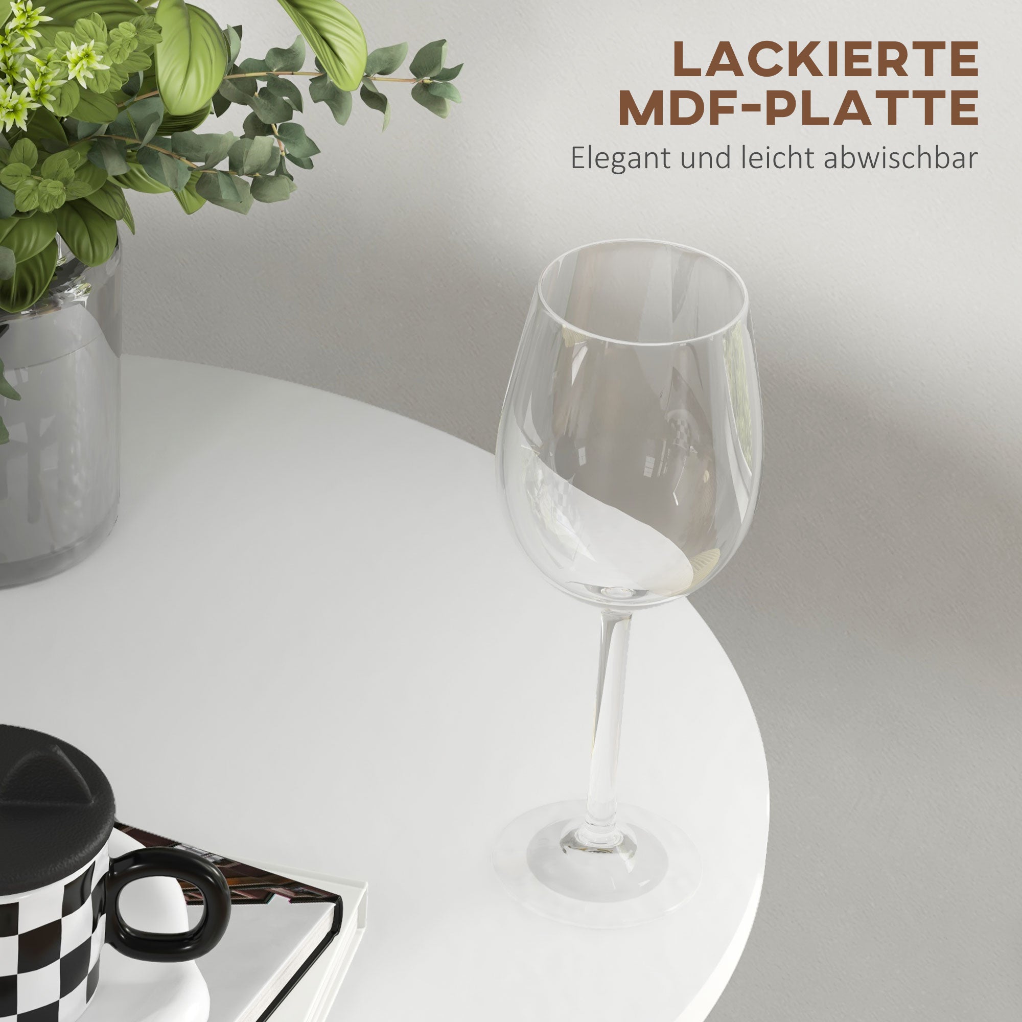 HOMCOM Bartisch Stehtisch, Tisch für 2 Personen, 60 x 60 x 102 cm, Weiß