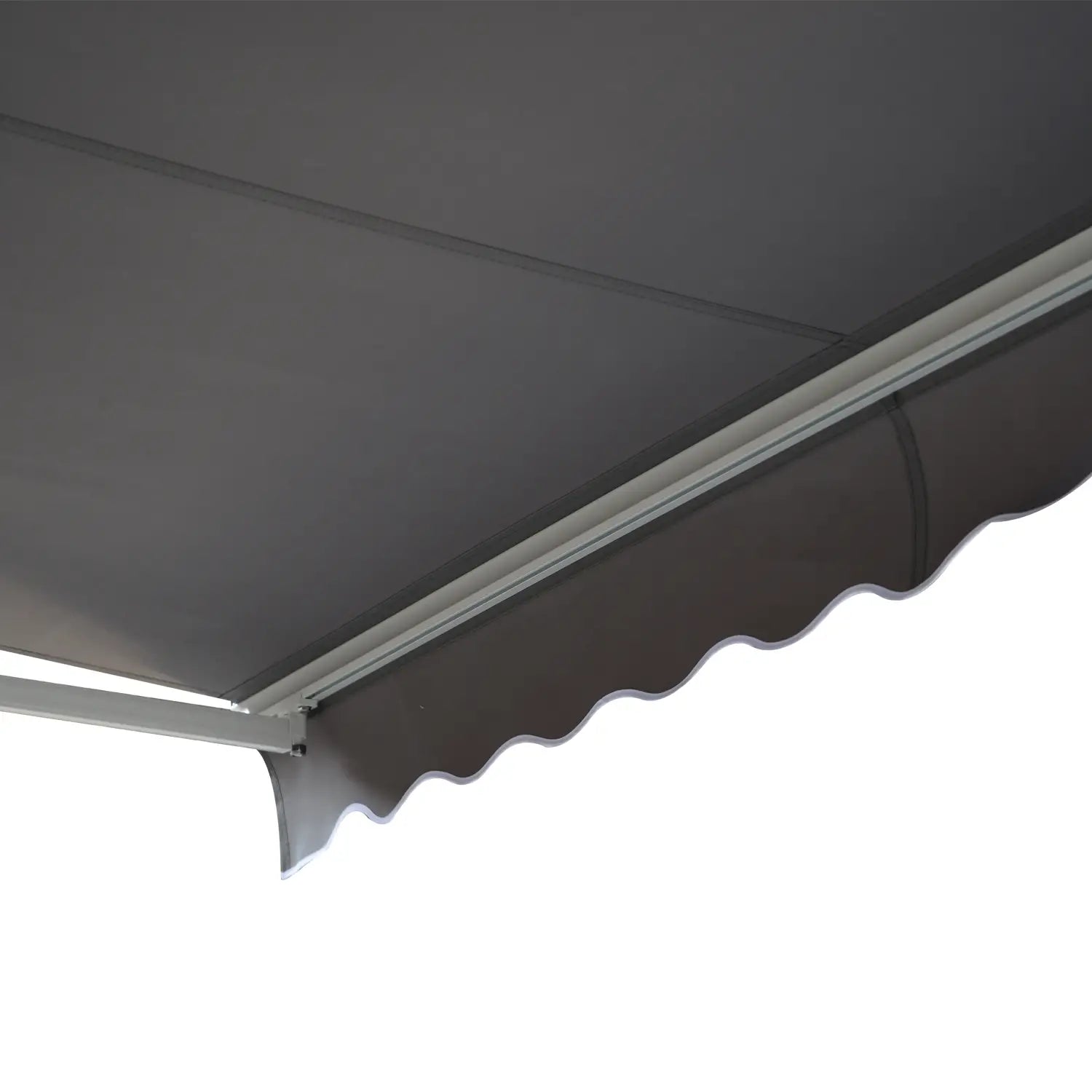 Outsunny Markise Balkon Terrasse wasserabweisend Handkurbel Aluminium