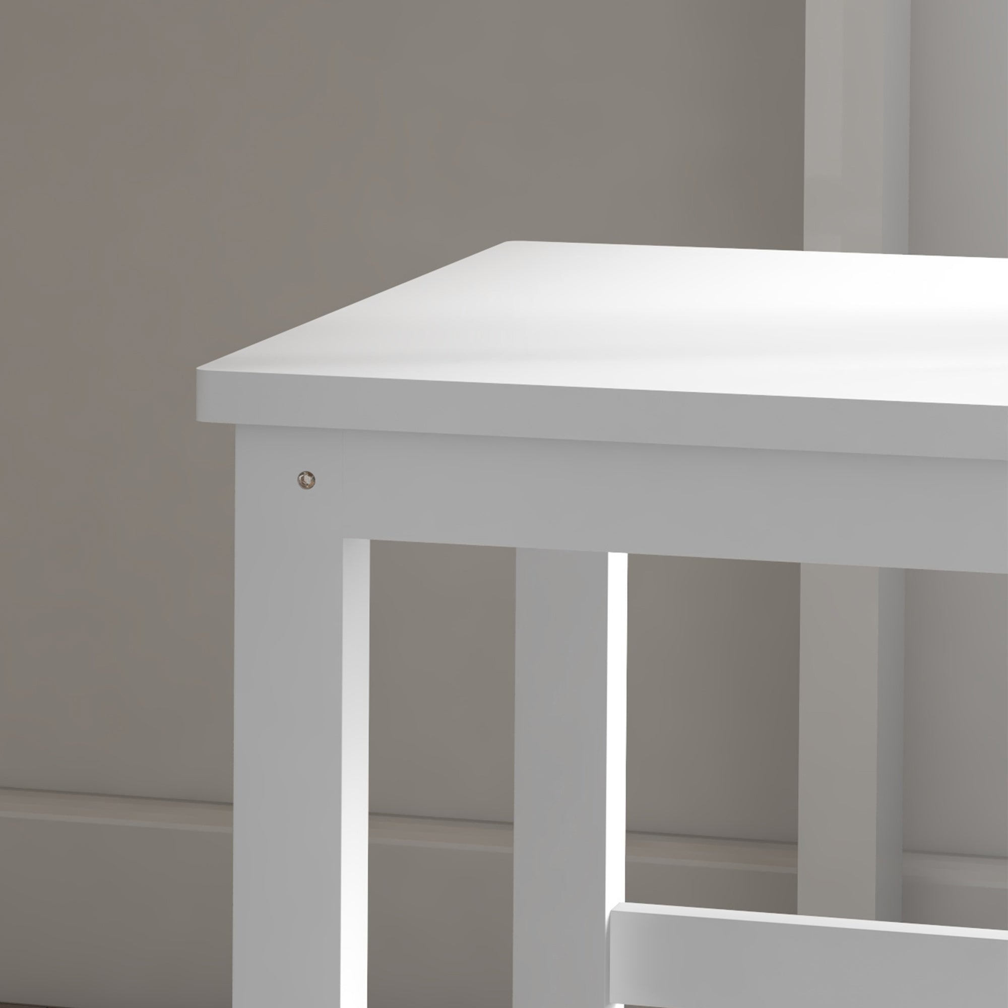 HOMCOM 2er-Set Küchenstühle Esszimmerstühle Stühle, Massivholz, modernes Design, 38, 5 cm x 47,5 cm x 99 cm, Weiß