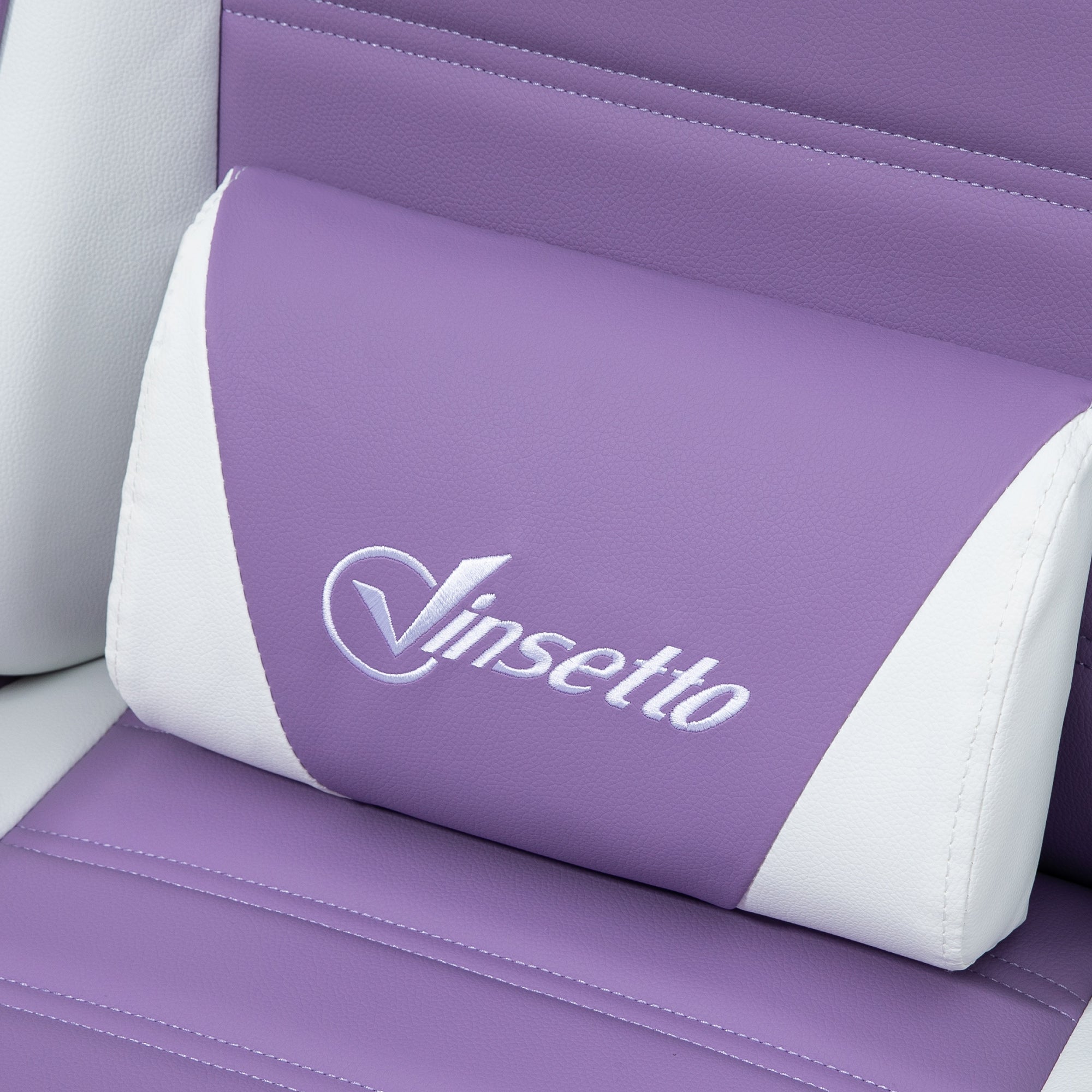 Vinsetto Gaming Stuhl Ergonomischer Gamer Stuhl mit Lendenwirbelstütze, Fußstütze Hasenohren Kopfkissen Violett