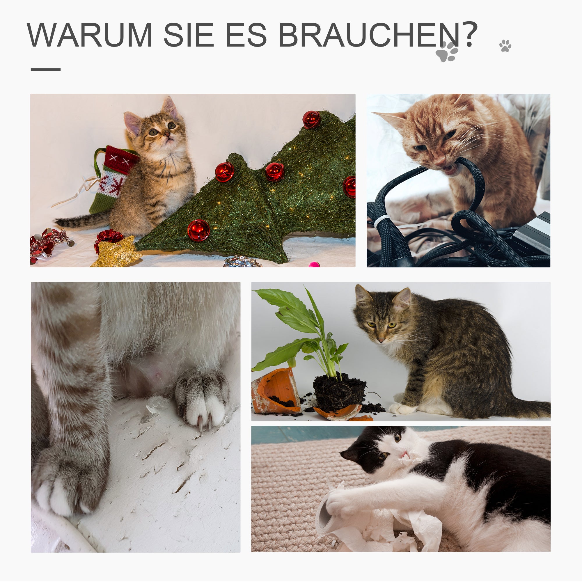 PawHut Rattan Kratzbaum mit Katzenhöhle Mehrstufiger Katzenbaum Kletterbaum für Katzen E1 MDF Sisal Beige+Braun 55 x 55 x 174 cm