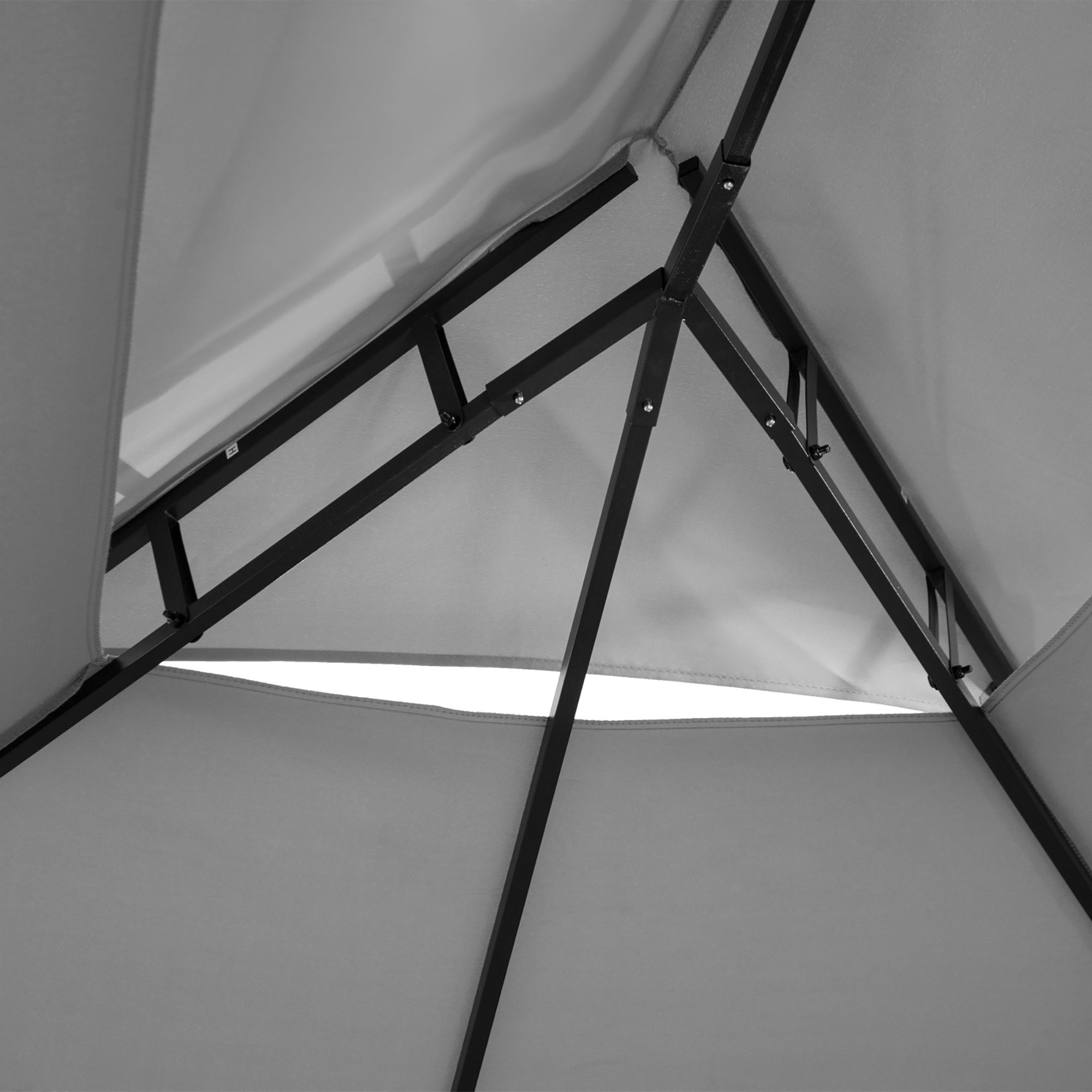 Outsunny Pavillon 3x4m Gartenpavillon mit 6 Seitenteilen Partyzelt Gartenzelt Festzelt mit Doppeldach Dunkelgrau