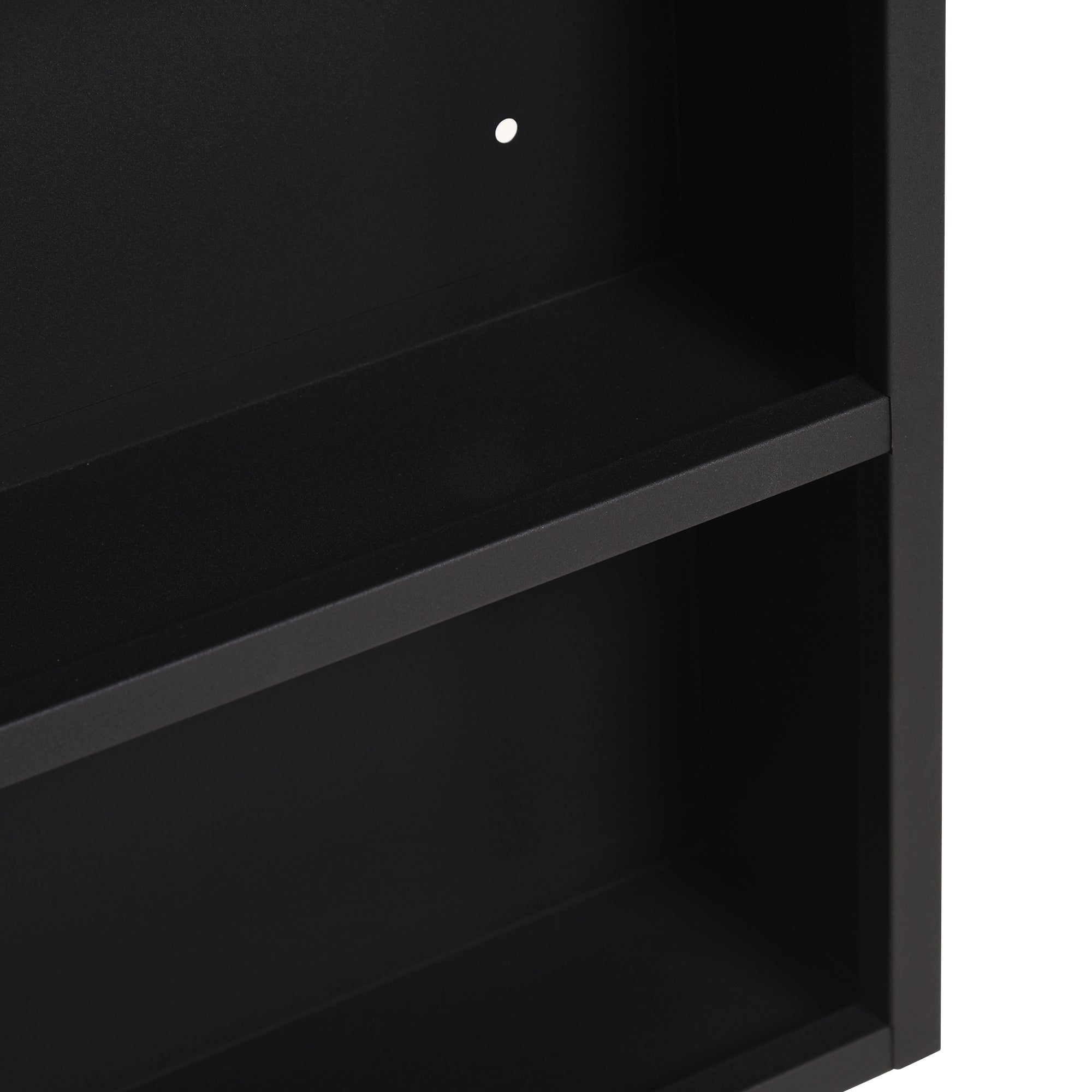 kleankin Spiegelschrank, 2 Innenböden, offenes Regalfach, Stahlgehäuse, schwarz, 46 x 13,5 x 58 cm