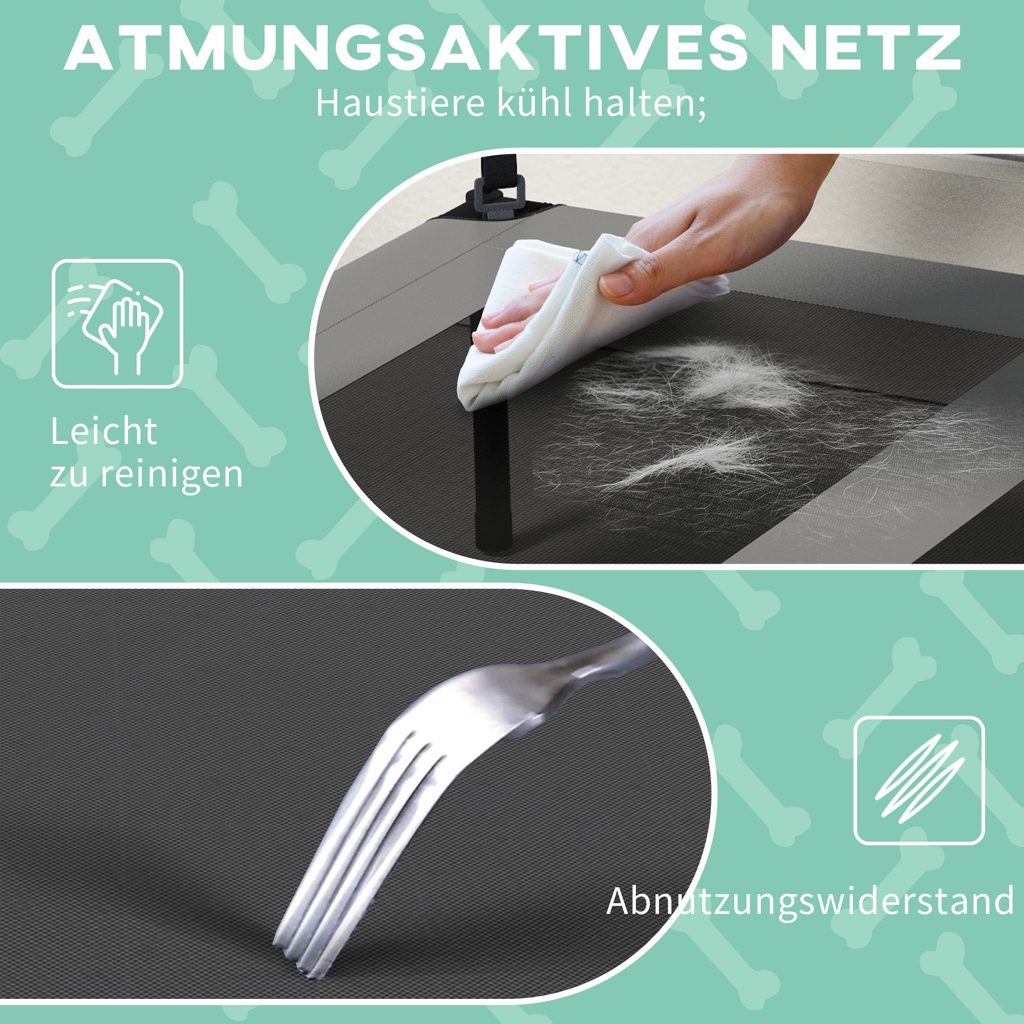 PawHut Hundebett mit Dach, atmungsaktiv, wasserabweisend, bis 30 kg, 91 x 76 x 89 cm, Hellgrau
