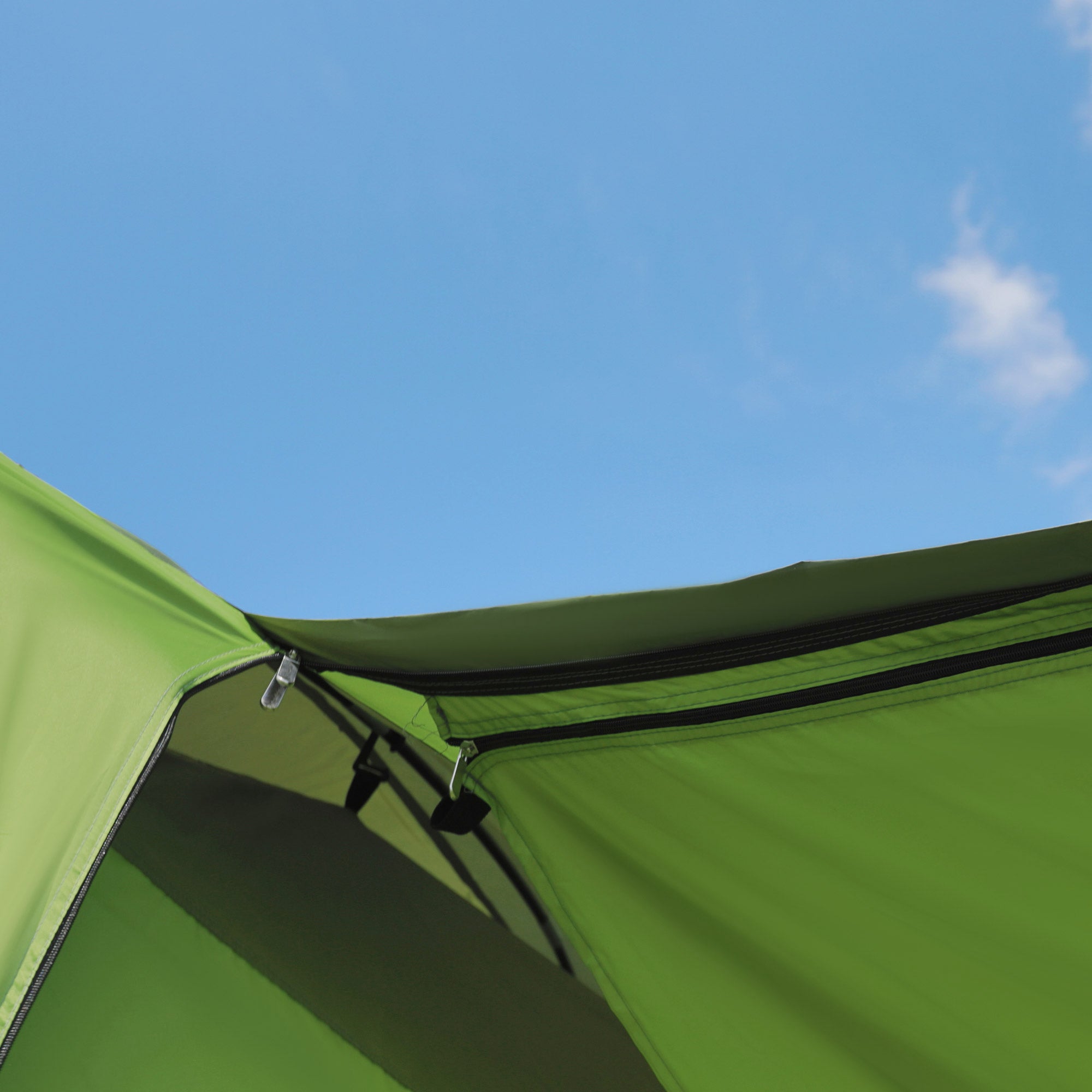 Outsunny Campingzelt Kuppelzelt Familienzelt 2 Schlafkabinen 4-8 Personen L405 x B305 x H225cm