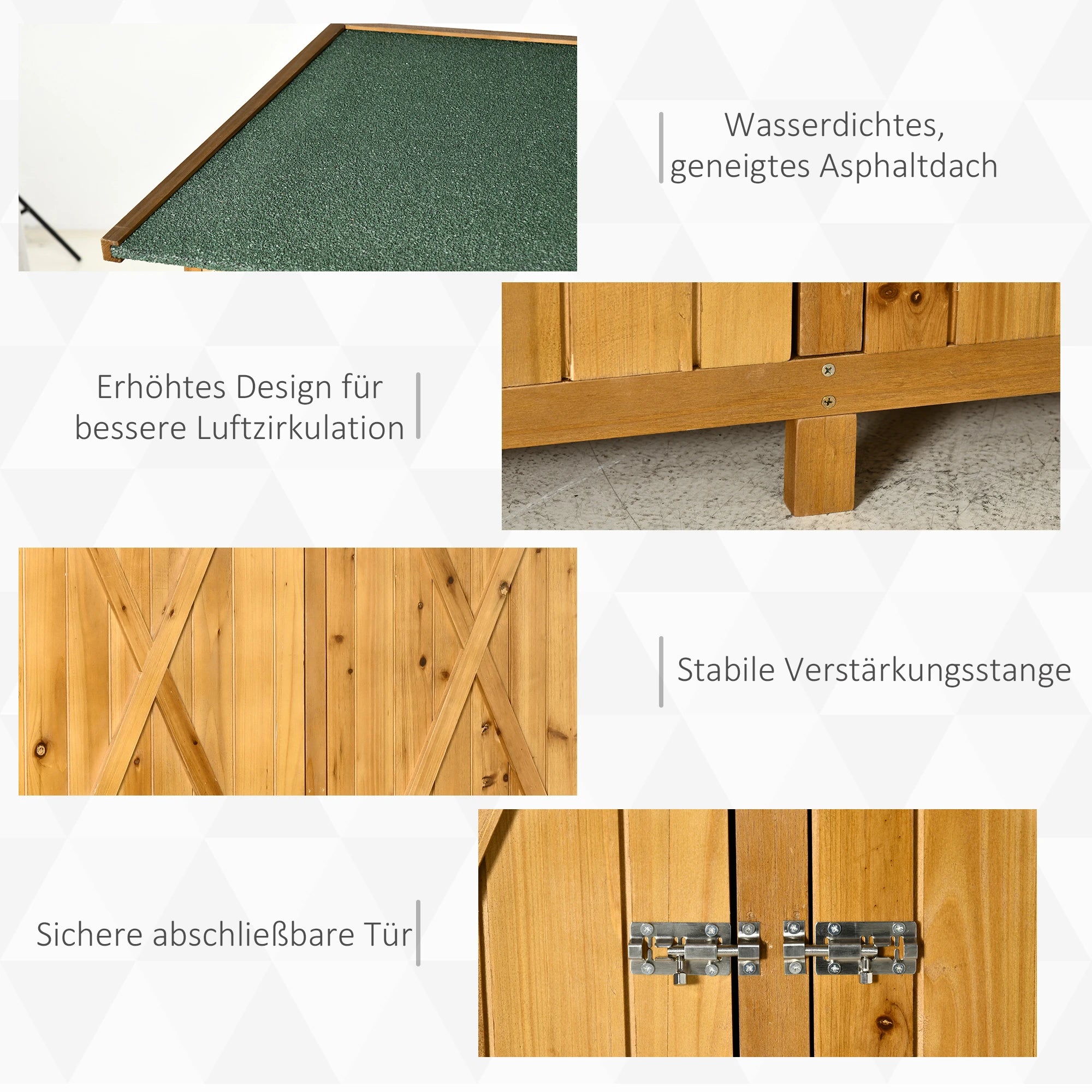 Outsunny Gartenschrank 140 × 75 × 157 cm Tannenholz Natur