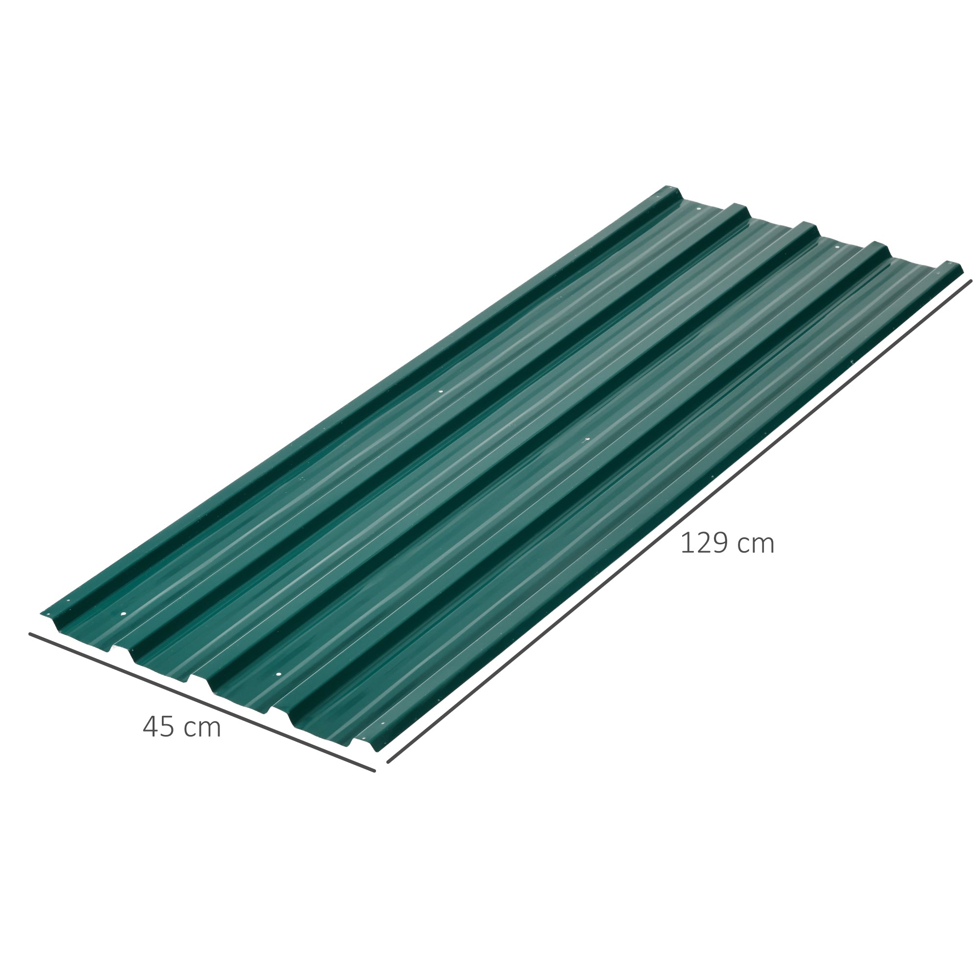 Outsunny 12 Stück Trapezblech 129x45cm 7m² Verzinkt Dachblech 0,25 mm Wetterfest Profilblech Grün