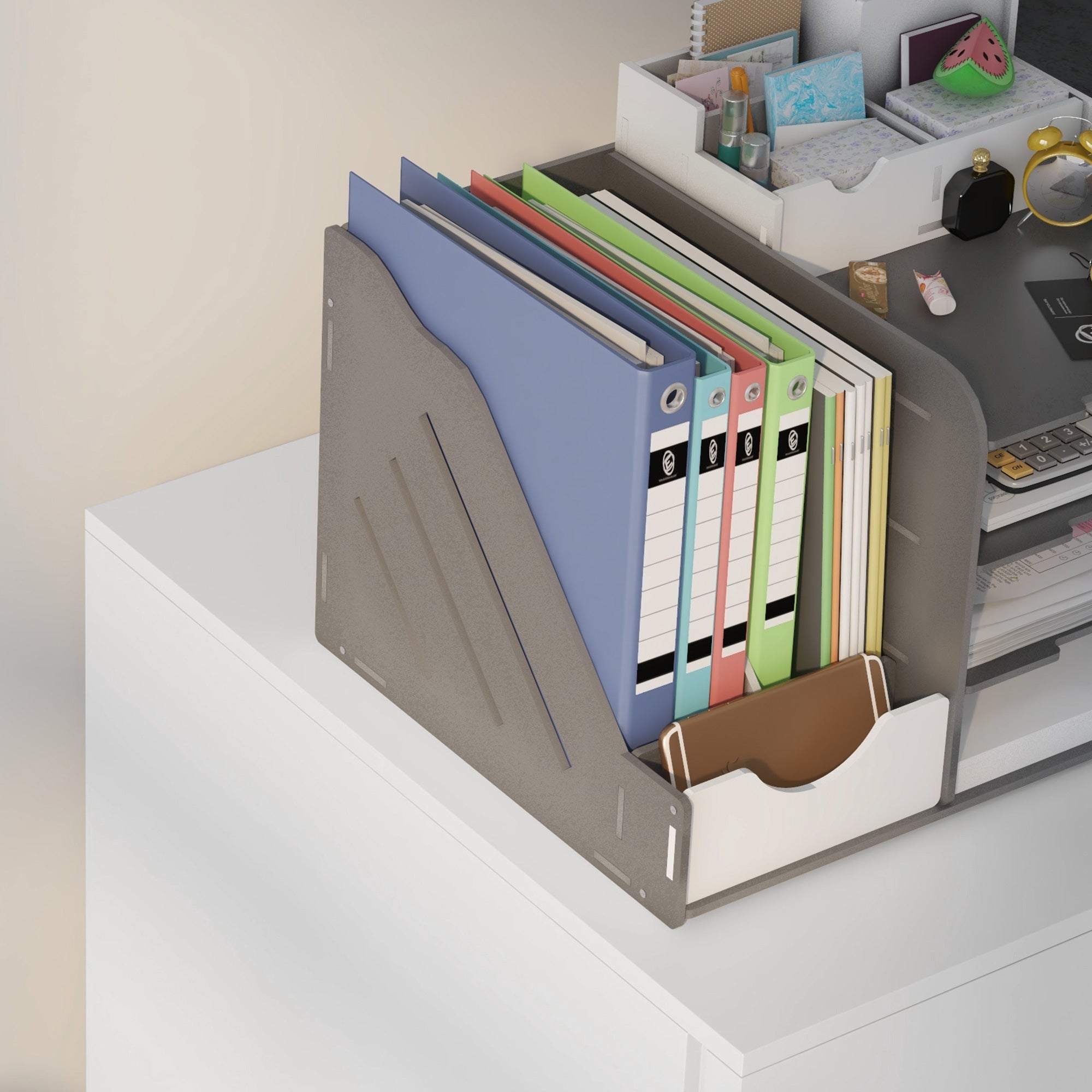 Vinsetto Rollcontainer Aktenschrank, 3 Schubladen, abschließbar, rollbar, 37 cm x 43,5 cm x 60 cm, Weiß