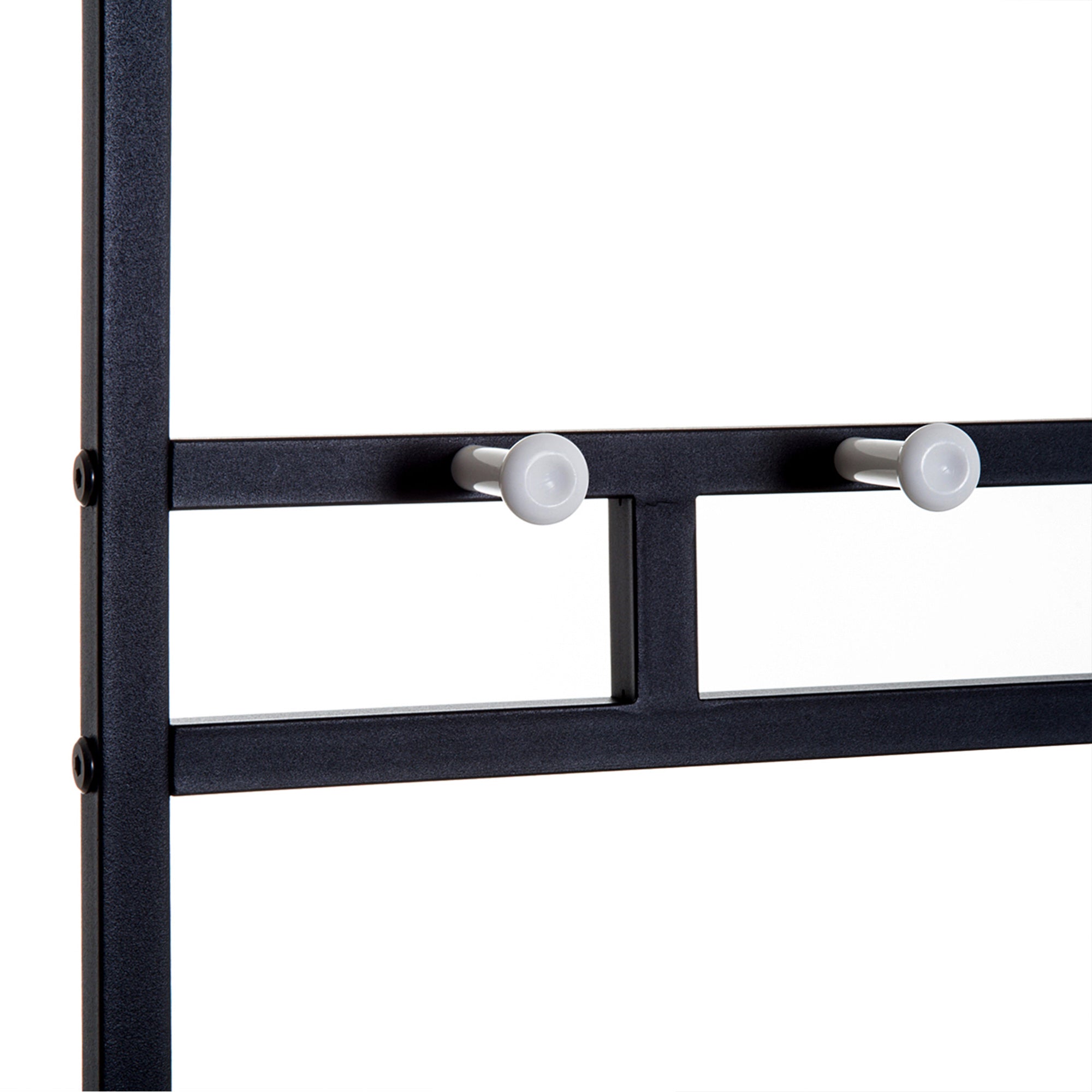 HOMCOM Garderobenständer Kleiderständer mit 5 Haken und Schuhbank mit 2 Ebenen Garderobe aus Metall für Flur, Schlafzimmer, 72,5 x35 x 180cm