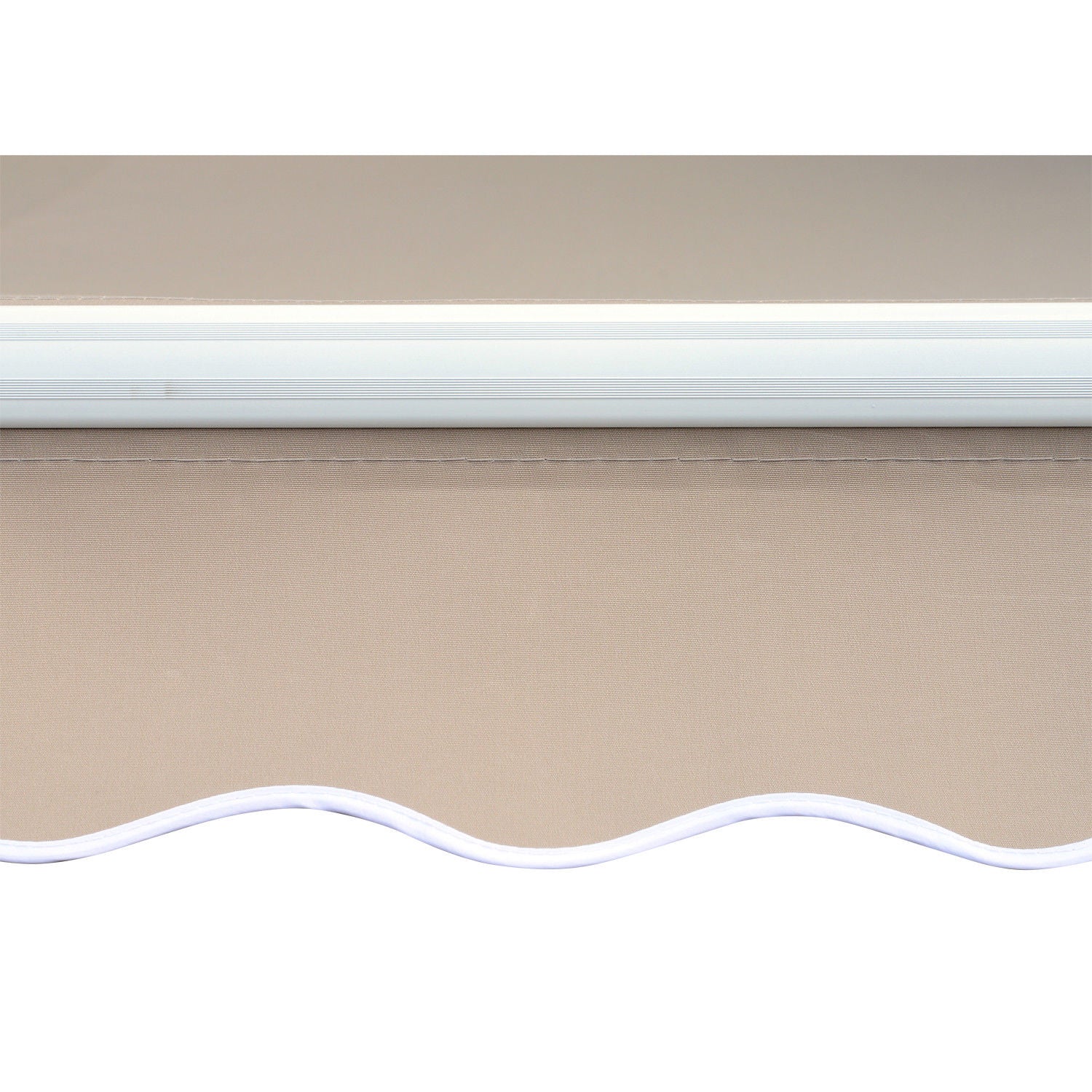 Outsunny Gelenkarmmarkise Verstellbare Klemmmarkise Terrassenmarkise 4,5 x 3m Sonnenschutz mit Kurbel, Balkonmarkise, Beige