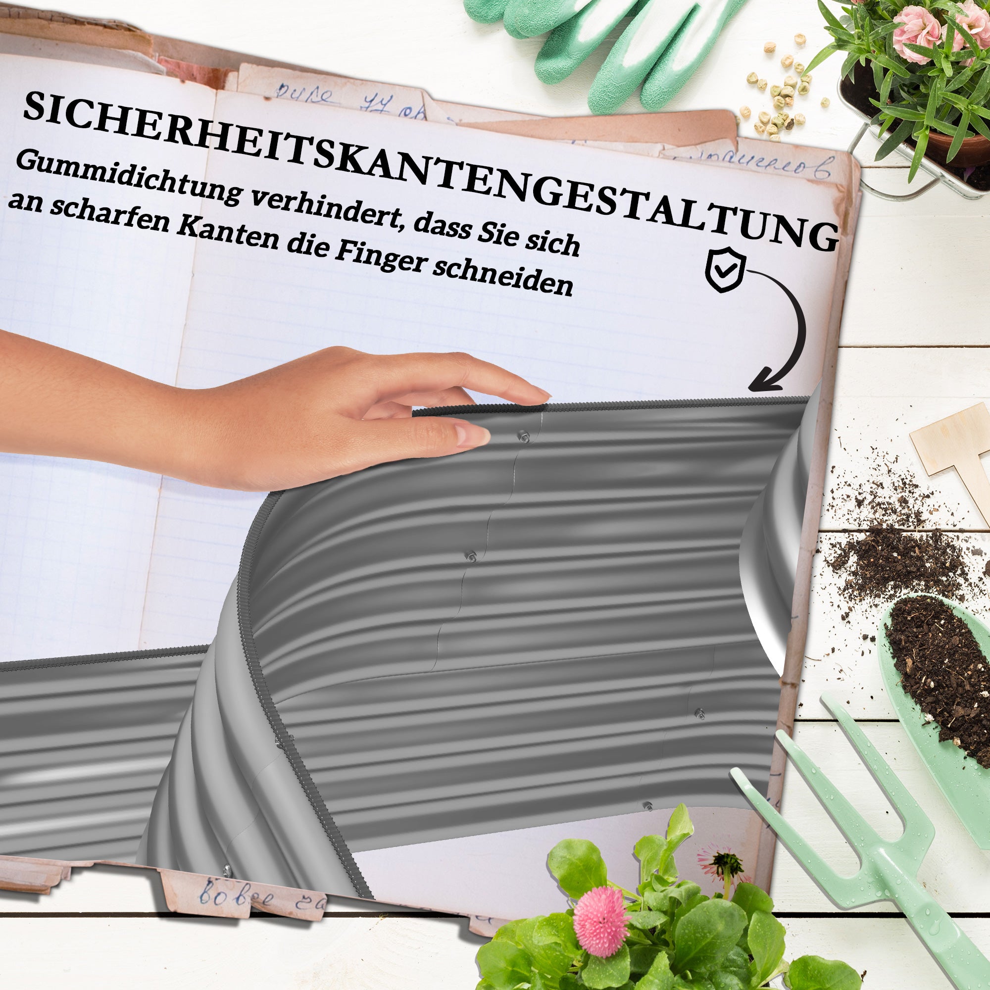 Outsunny Hochbeet Outdoor-Blumentreppe Pflanzkasten, 3 Stufen, 158 cm x 109 cm x 82 cm, Silber